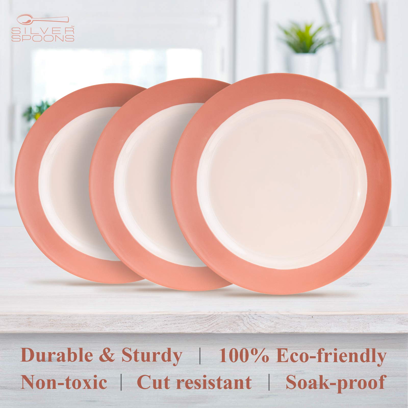 Elegant Disposable Plastic Side Plates - Heavy Duty Cake Plates with Fine China Look, Pastel Blush Collection (20-Pack, 7.5 Inch) - Perfect for Birthday Parties, Weddings, Baby Showers & Elegant Events