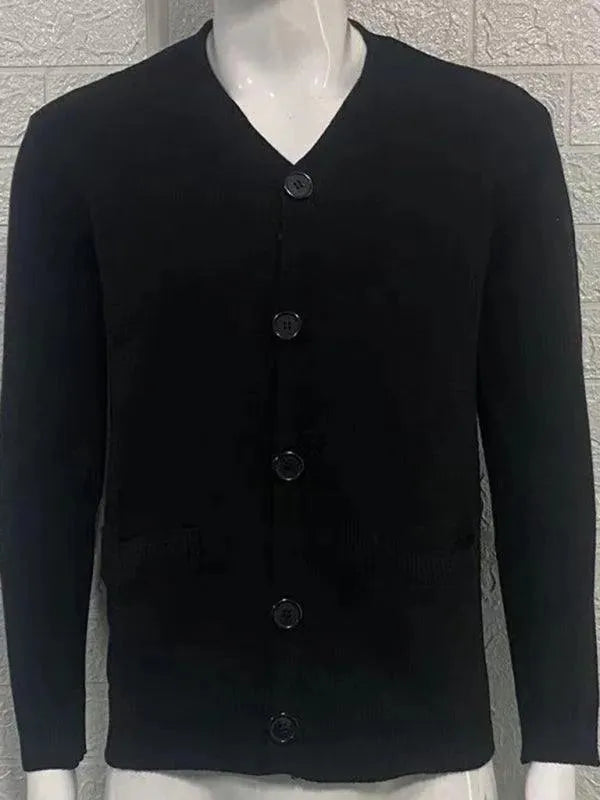 Men's Slim Fit V-Neck Cardigan Sweater - Lightweight Knit Pullover for Casual Wear, Office & Layering