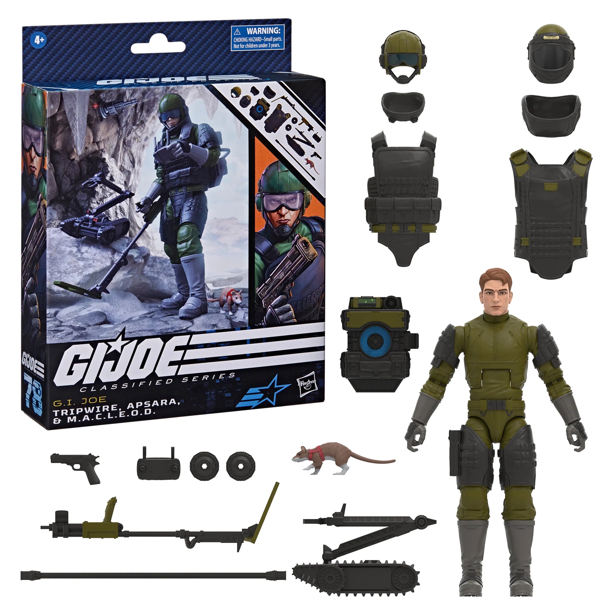 G.I. Joe Classified Series Action Figures - Tripwire, Apsara & M.A.C.L.E.O.D. Collectible 6-Inch Scale Military Toys for Display & Play | Perfect for Collectors & Fans of Classic 80s Action Figures