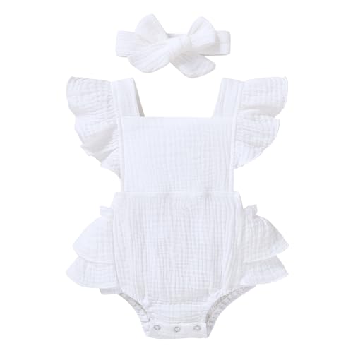 Ruffle Romper White