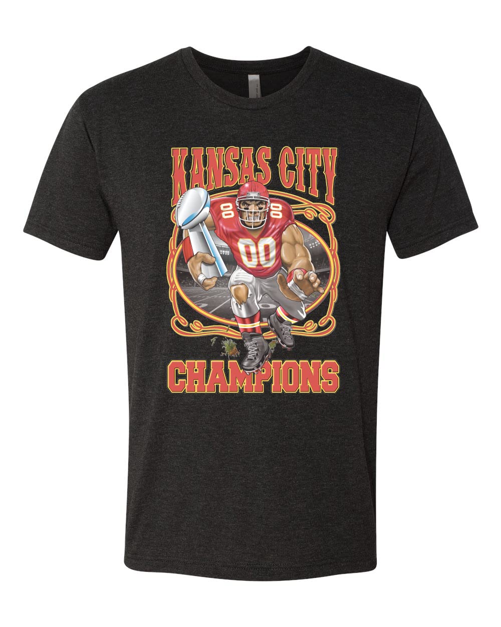 KC Fantasy Football Sports Men's Premium Tri-Blend T-Shirt - City Fan Edition | Comfortable & Breathable for Game Day, Tailgating & Casual Wear