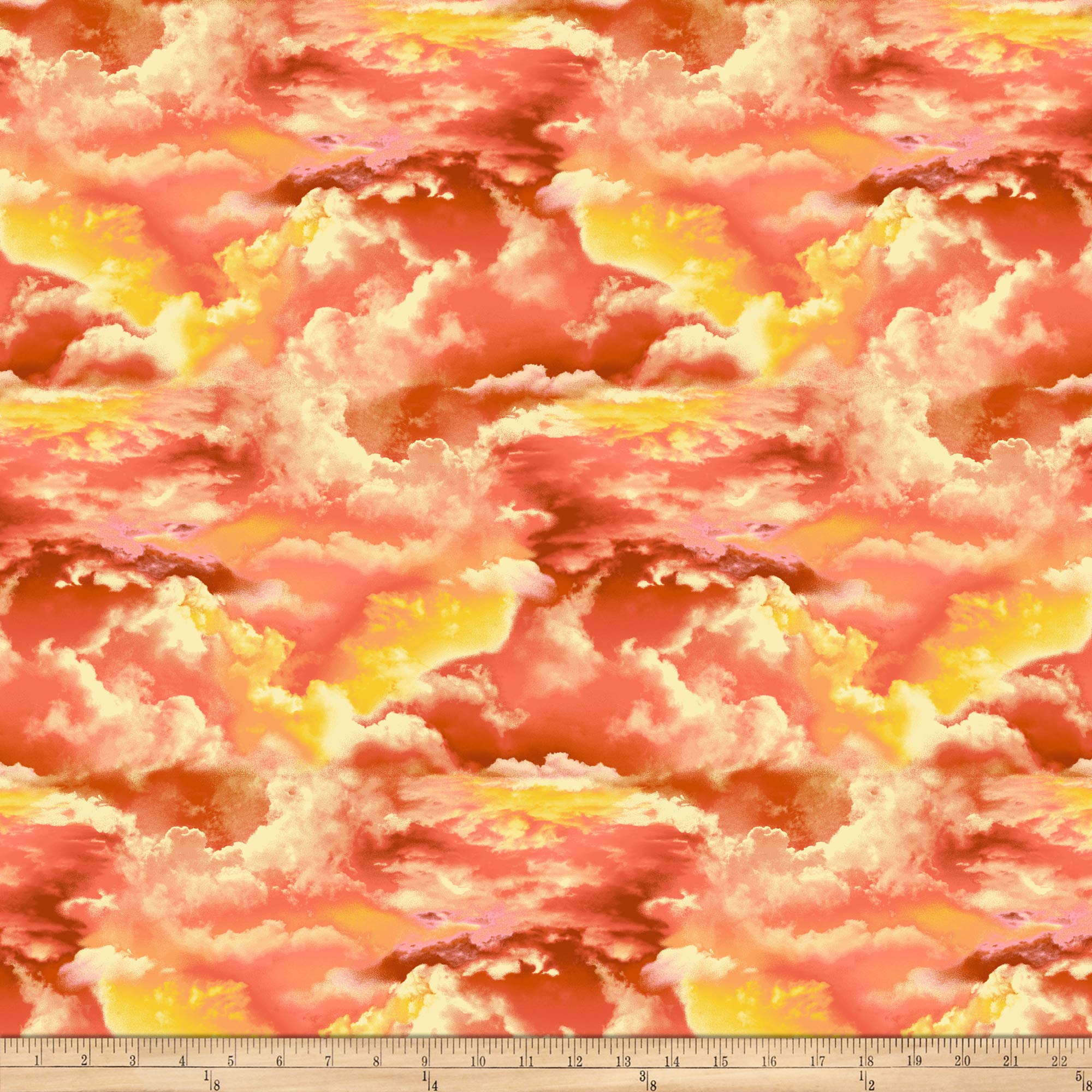 Lightkeeper's Quilt Clouds Sunset Fabric by the Yard - Premium Cotton Quilting Material for DIY Quilts, Home Decor & Craft Projects