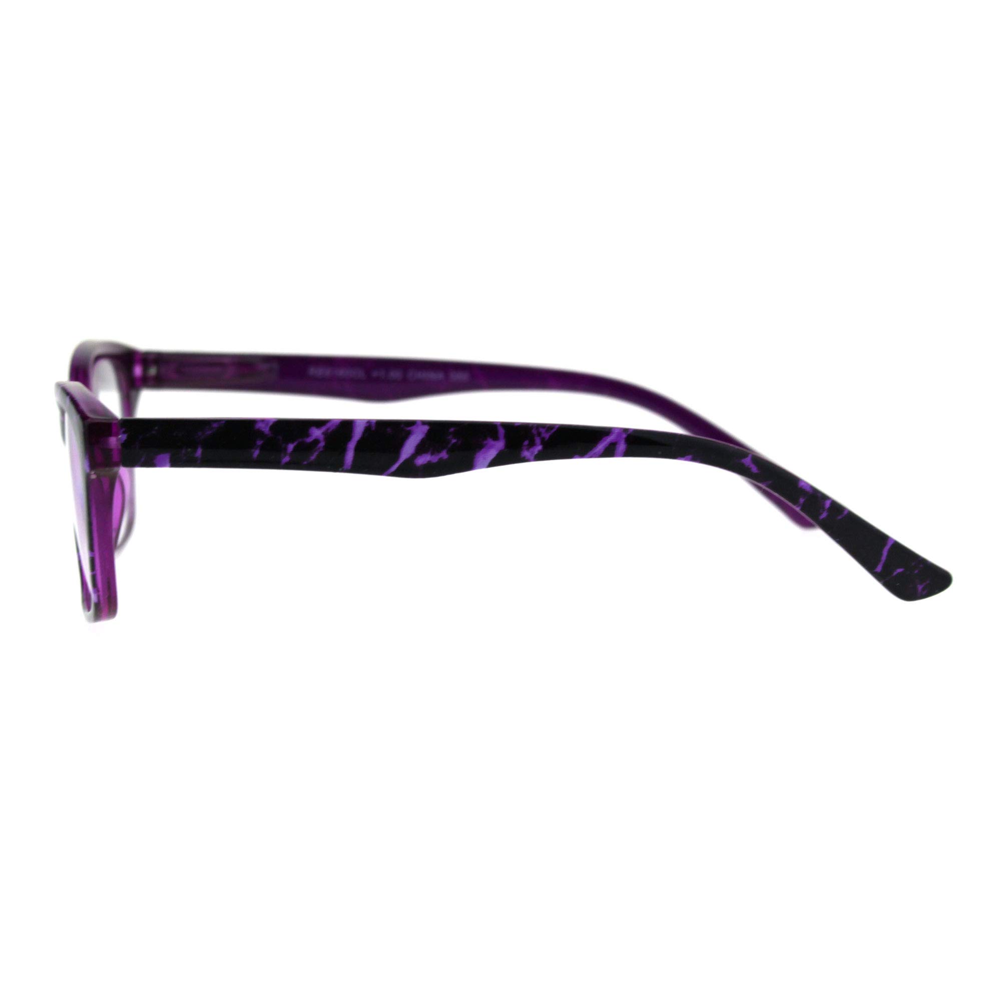 SA106 Women's Rectangular Marble Print Plastic Reading Glasses - Lightweight & Durable for Work, Reading, and Computer Use
