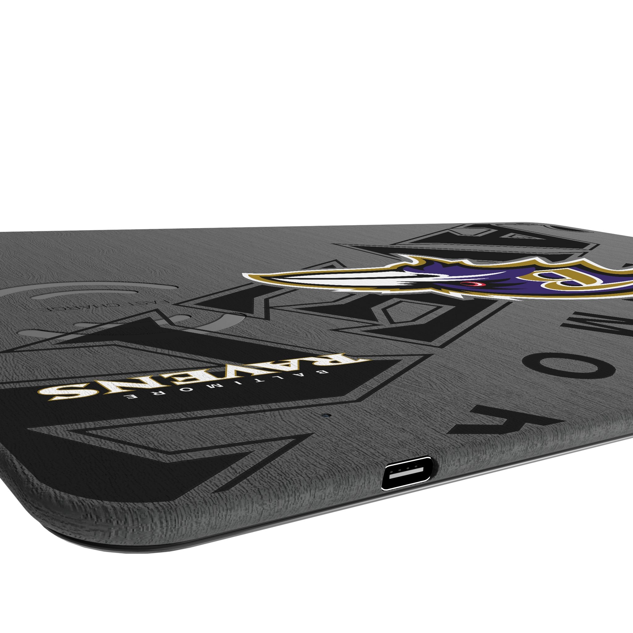 Baltimore Ravens Monocolor Tilt 15W Fast Wireless Charger & Mouse Pad - Perfect for Office, Gaming & Home Desk Setup