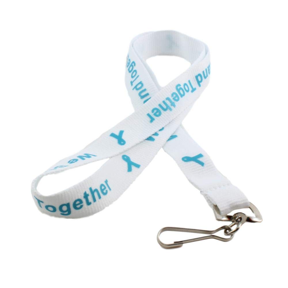 Teal Ribbon Awareness Lanyard - Adjustable Neck Strap for ID Badges, Events & Cancer Support - Perfect for Nurses, Teachers & Office Workers