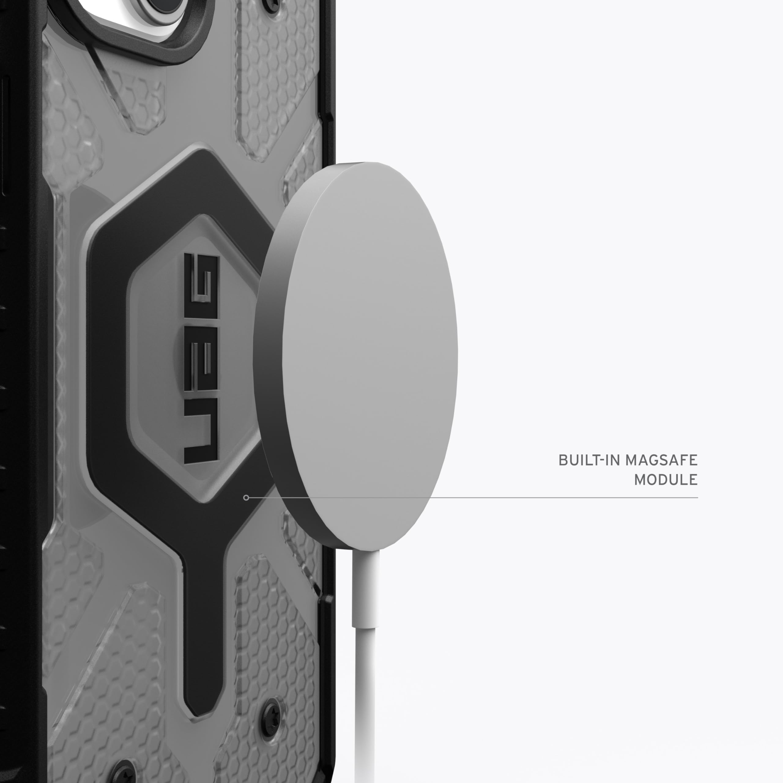 URBAN ARMOR GEAR UAG Pathfinder Clear Ash/Black Case for iPhone 15 (6.1