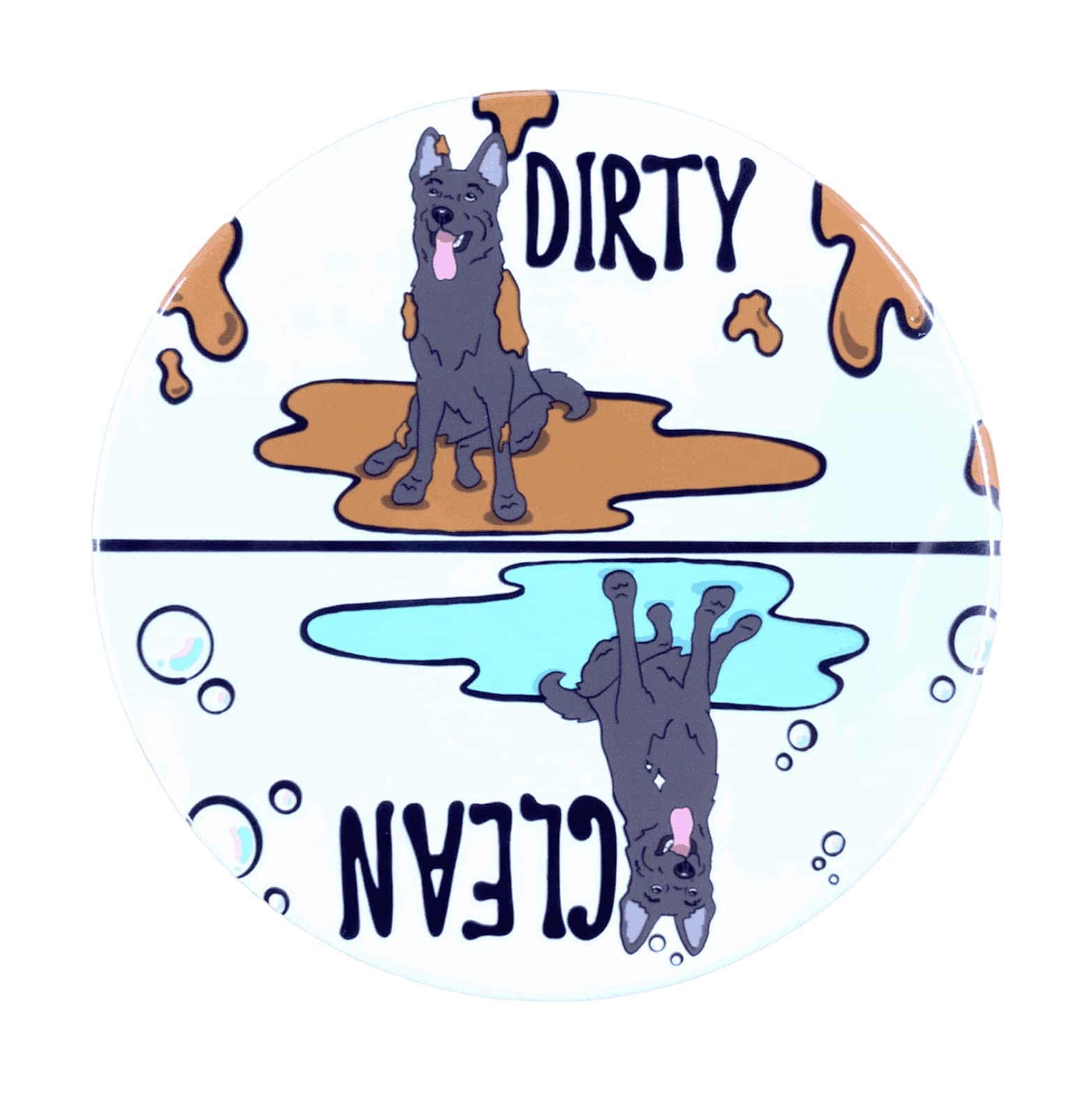 Handmade Black German Shepherd Dog Dishwasher Magnet - Cute Kitchen Cleaning Accessory & Decor for Refrigerator, Dishwasher & Metal Surfaces - Perfect Pet Lover Gift for Home & Office