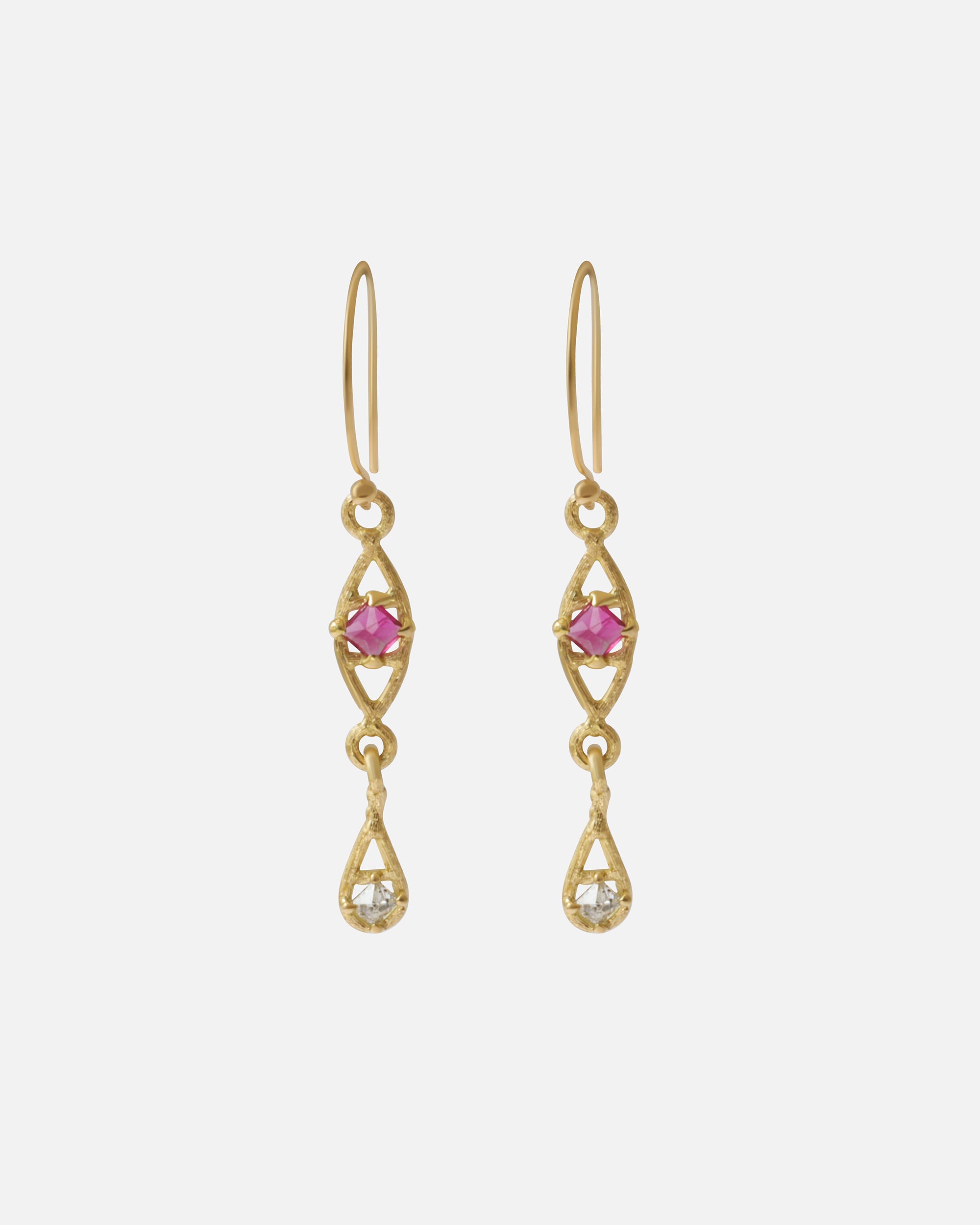 Exquisite Silk & Pyramid Ruby Earrings for Women – Elegant Handmade Jewelry for Parties, Weddings & Special Occasions
