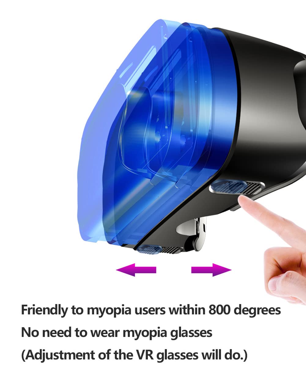 3D VR Virtual Reality Headset with Remote Control for 3D Movies & VR Gaming - Adjustable Eye Care System, Anti-Blue Light for iOS & Android Smartphones (Black) - Perfect for Home Entertainment, Gaming, and Movie Nights