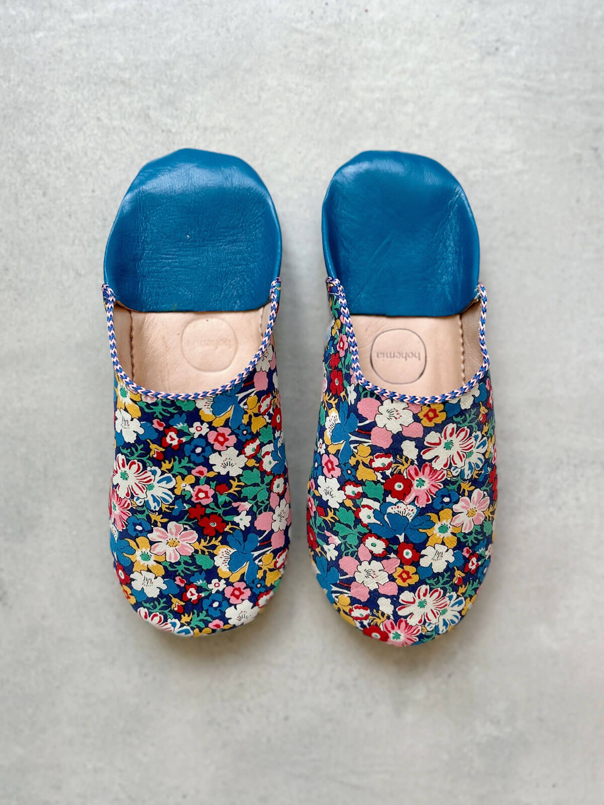 Liberty Print Babouche Slippers for Women - Westbourne Posy Floral Design Comfort House Shoes for Indoor & Outdoor Use - Perfect for Lounging, Spa Days and Bohemian Home Decor