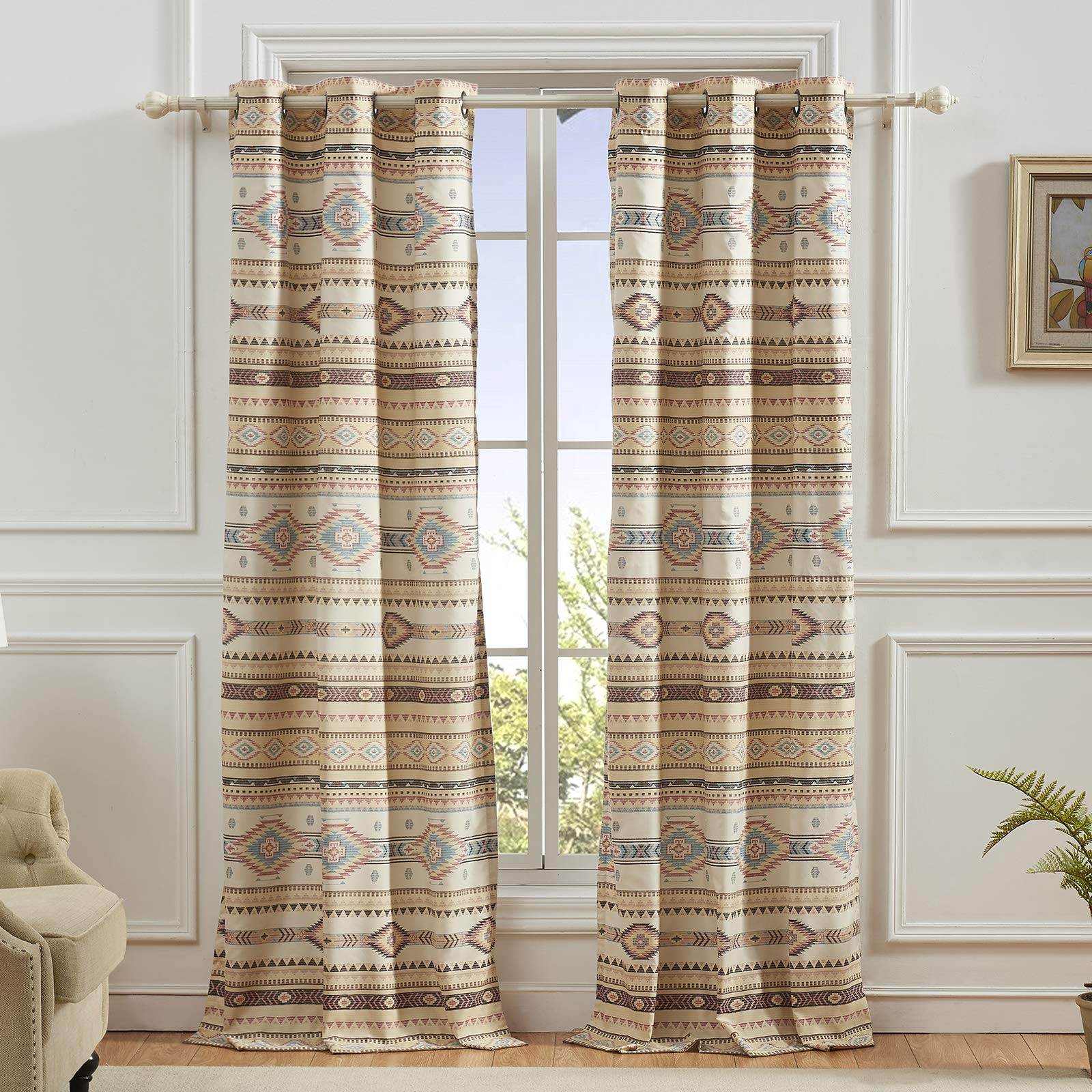 Phoenix Curtain Panel Pair 84 Inch - Blackout Window Drapes for Living Room & Bedroom - Thermal Insulated Room Darkening Curtains