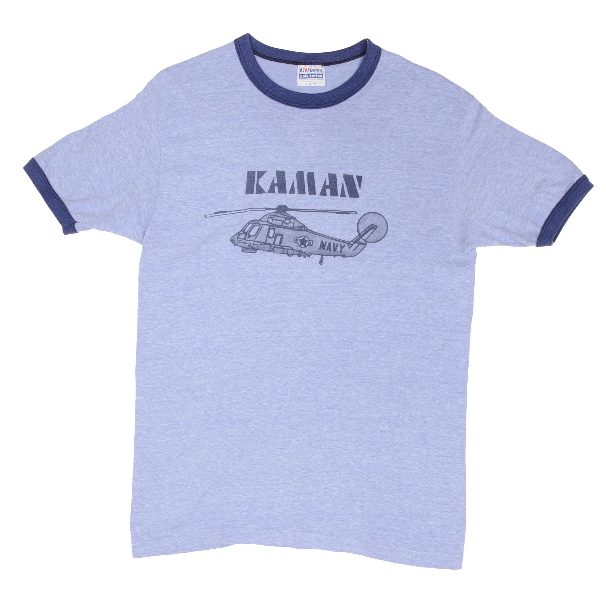 Vintage 1980s US Navy Kaman Helicopter Graphic T-Shirt - Medium, Made in USA - Perfect for Military Enthusiasts & Retro Fashion Lovers