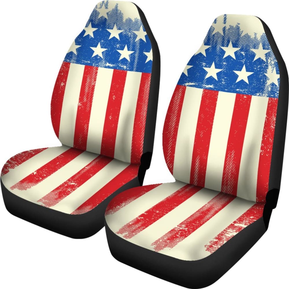 Premium American Flag Car Seat Covers - Patriotic USA Design for Trucks & SUVs - Durable & Stylish Auto Accessories for Road Trips & 4th of July Celebrations