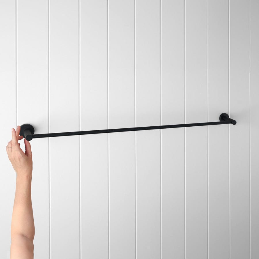 Premium Matte Black Towel Rail - Heavy Duty Stainless Steel Bathroom Towel Holder for Kitchen & Bathroom Organization