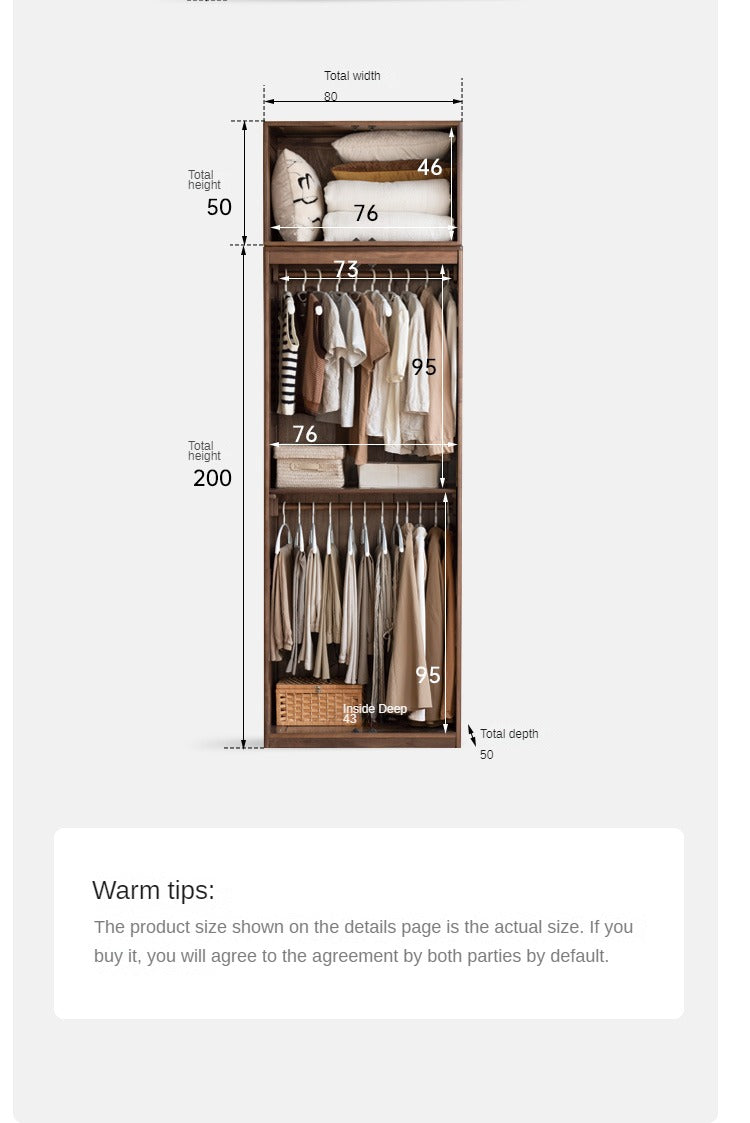 Premium Black Walnut Solid Wood Wardrobe - Handcrafted Closet Organizer with Adjustable Shelves | Perfect for Bedroom, Walk-in Closet & Master Suite Organization