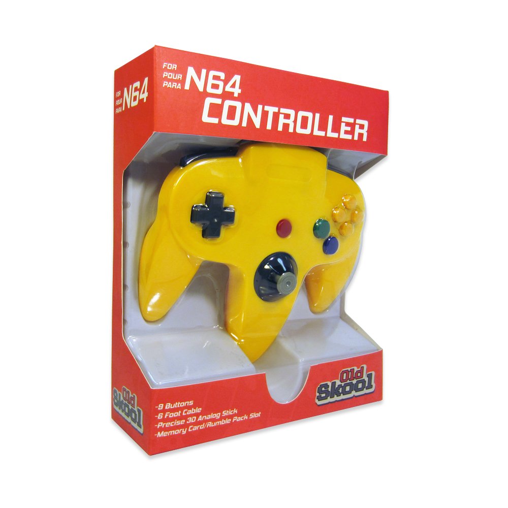 Original Nintendo 64 N64 Classic Wired Controller Joystick - Yellow | Authentic Gamepad for Retro Gaming | Perfect for N64 Console, Emulators & Multiplayer Sessions