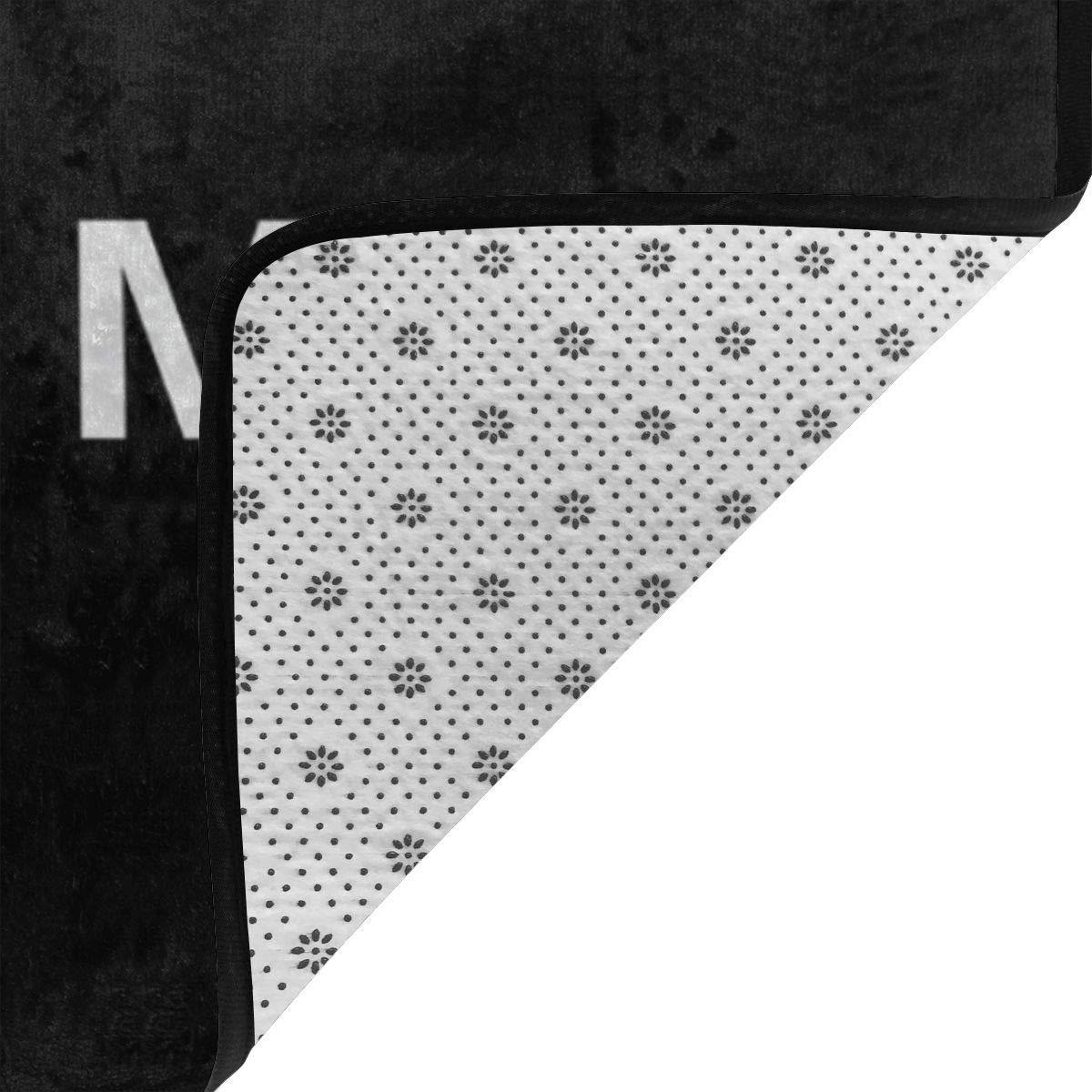 I Love Math Heart Black Kitchen Rug - Non-Slip Shaggy Floor Mat for Bedroom, Living Room, Playroom & Bathroom - Soft Throw Rug Carpet Runner for Home Decor & Spa