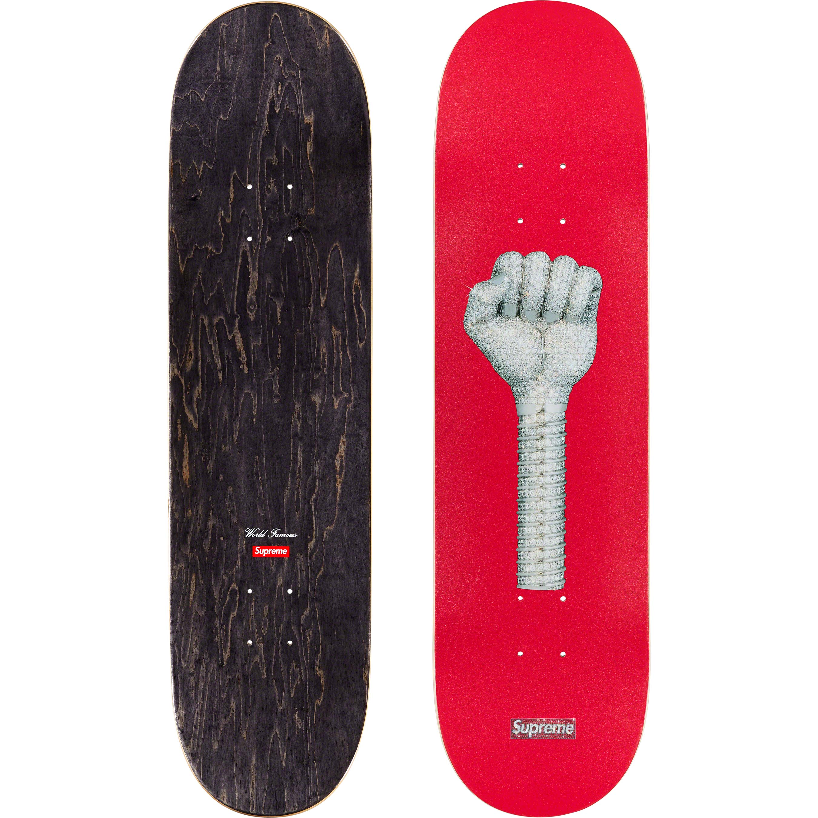 Supreme Hardies Fist Skateboard Deck - Red Professional Skateboard for Street & Park Riding - Perfect for Skaters, Beginners & Collectors