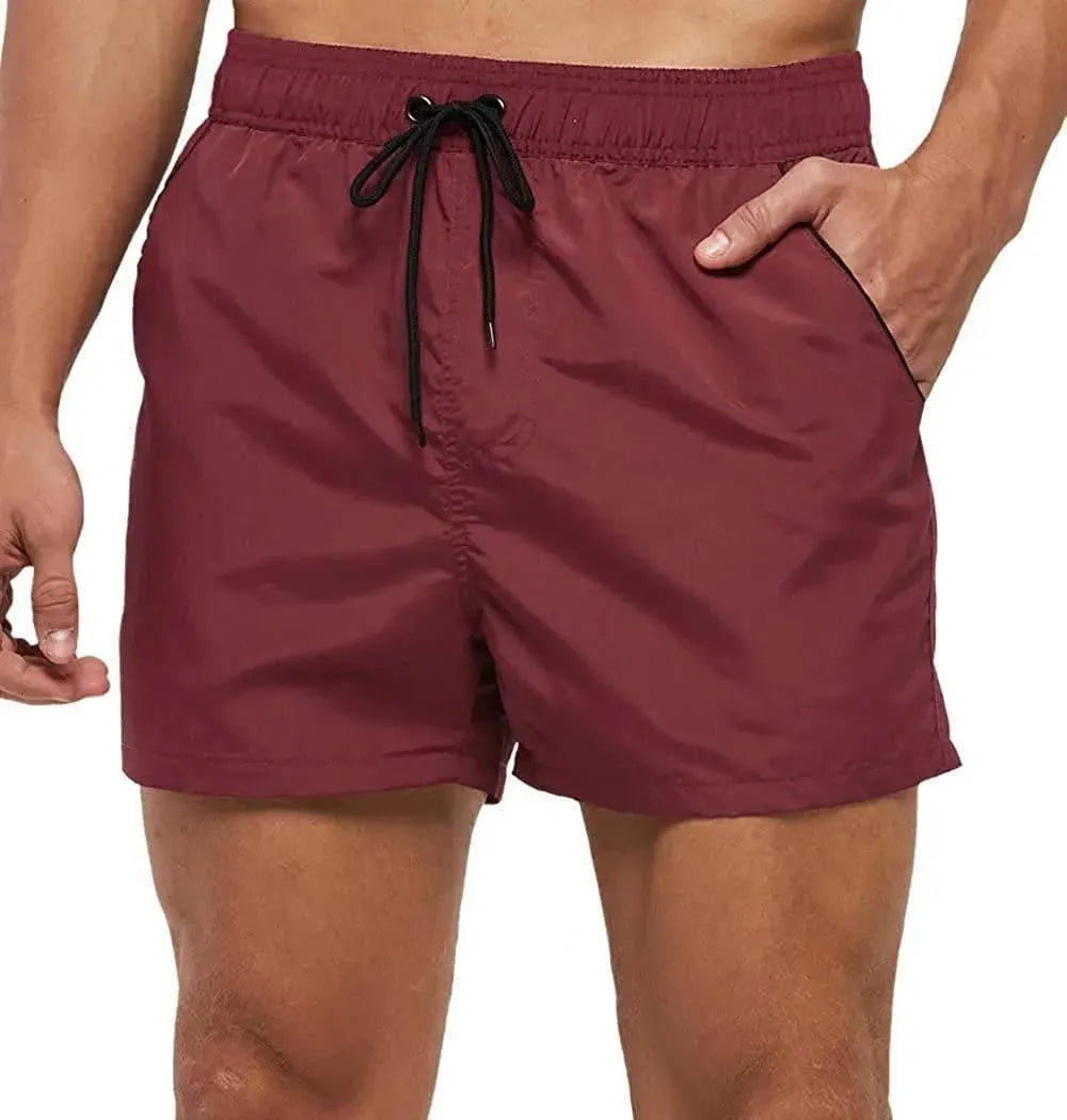 Stylish Men's Patchwork Beach Shorts - Comfortable & Breathable Swim Trunks for Summer Vacation, Surfing, and Poolside Relaxation
