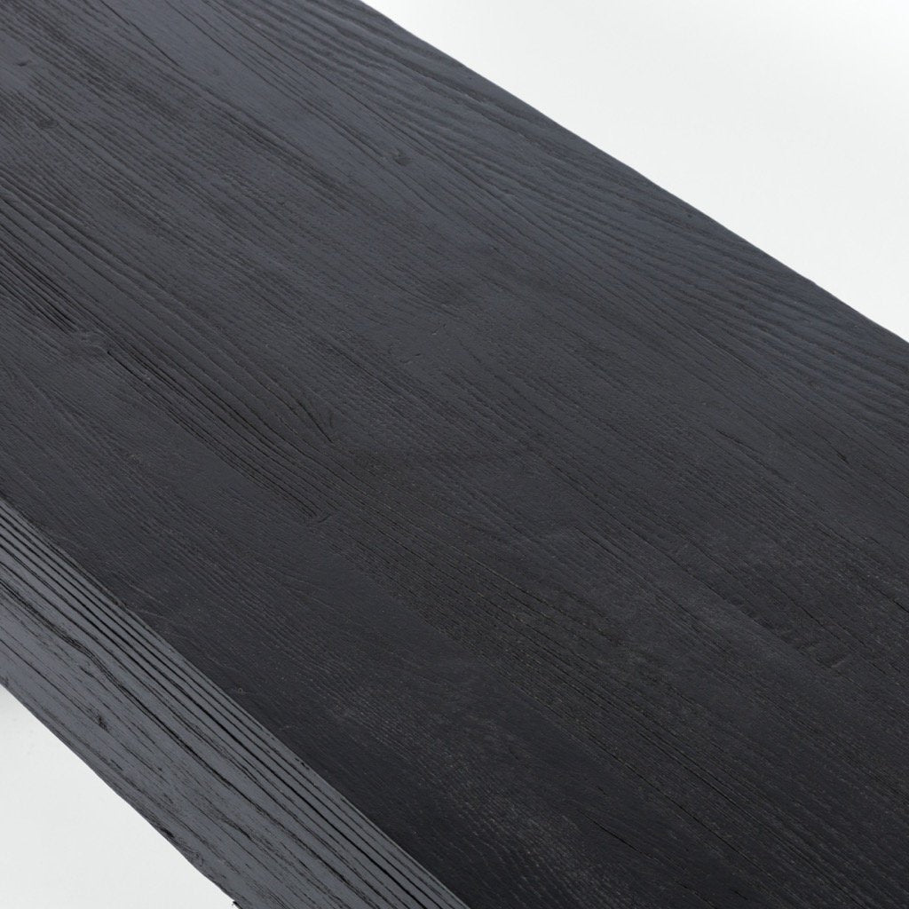 Keane Bench - Solid Black Elm Wood Modern Entryway Bench for Hallway, Living Room & Bedroom | Durable & Stylish Home Furniture
