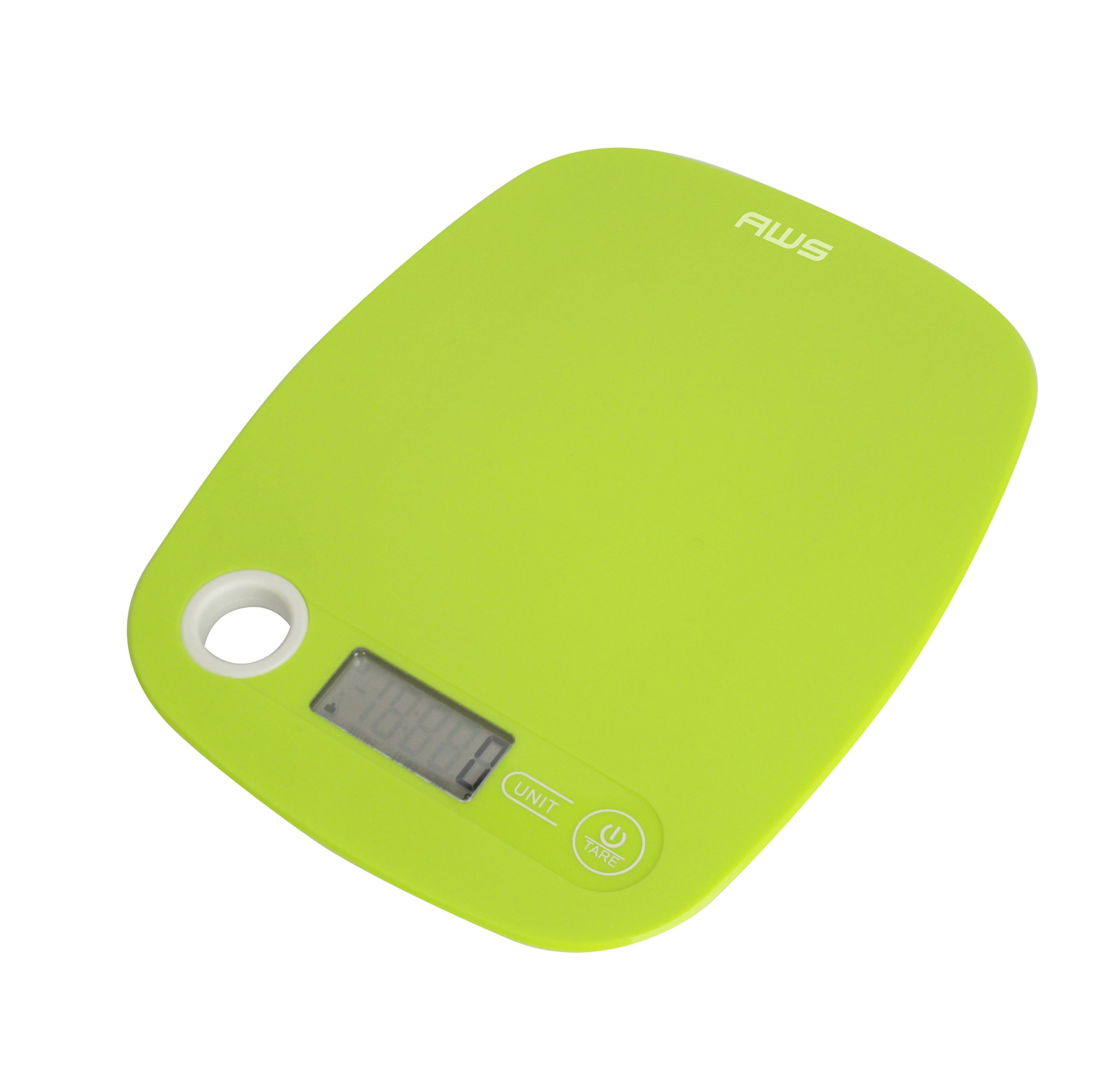 American Weigh Scales Digital Kitchen Scale - 11lb/5kg Capacity, Precision Food Scale with LCD Display, Compact & Portable (Lime Green) - Perfect for Baking, Cooking, Meal Prep & Portion Control
