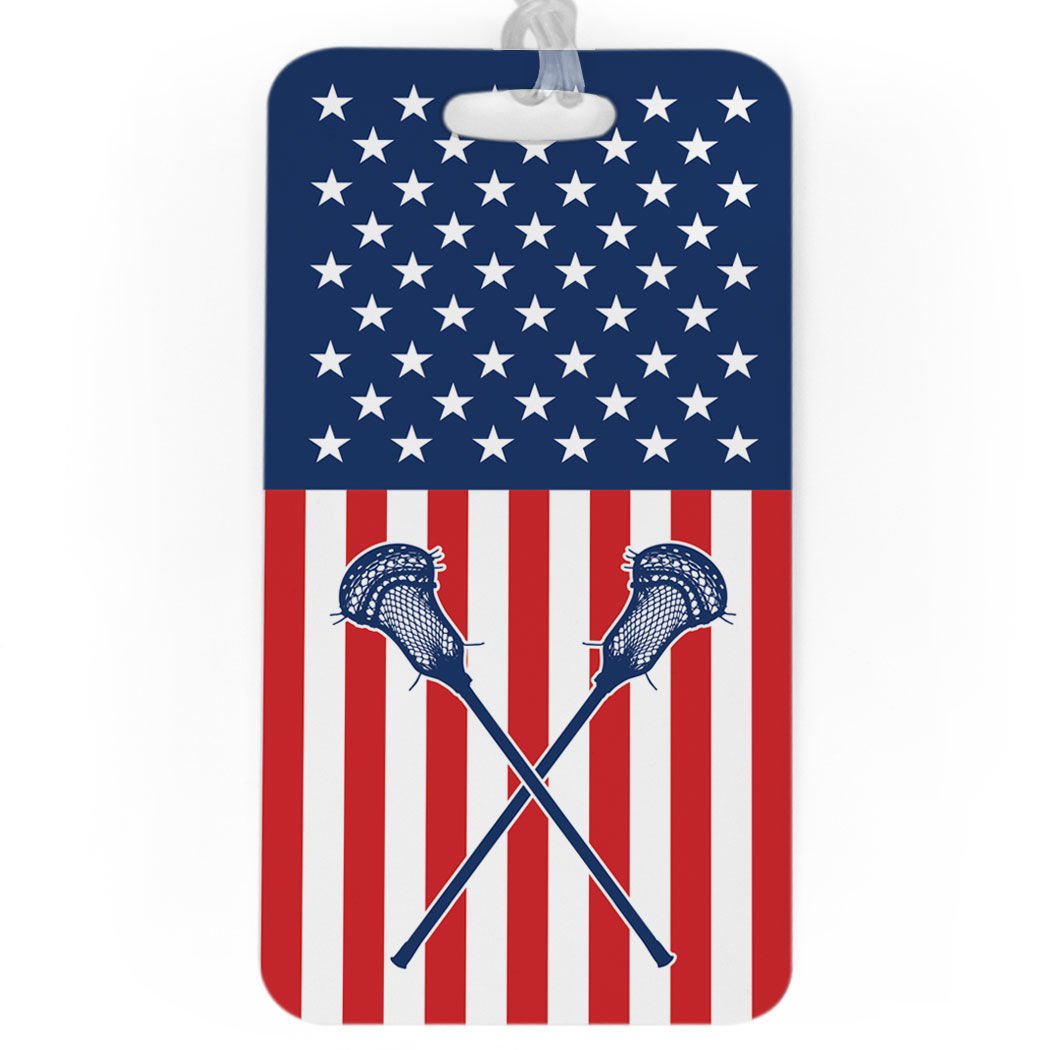 Men's Lacrosse Luggage Tag & Bag Tag | USA Lax Team Design | Standard Lines for Writing | Large Size | Perfect for Travel, Sports Gear & Equipment Identification