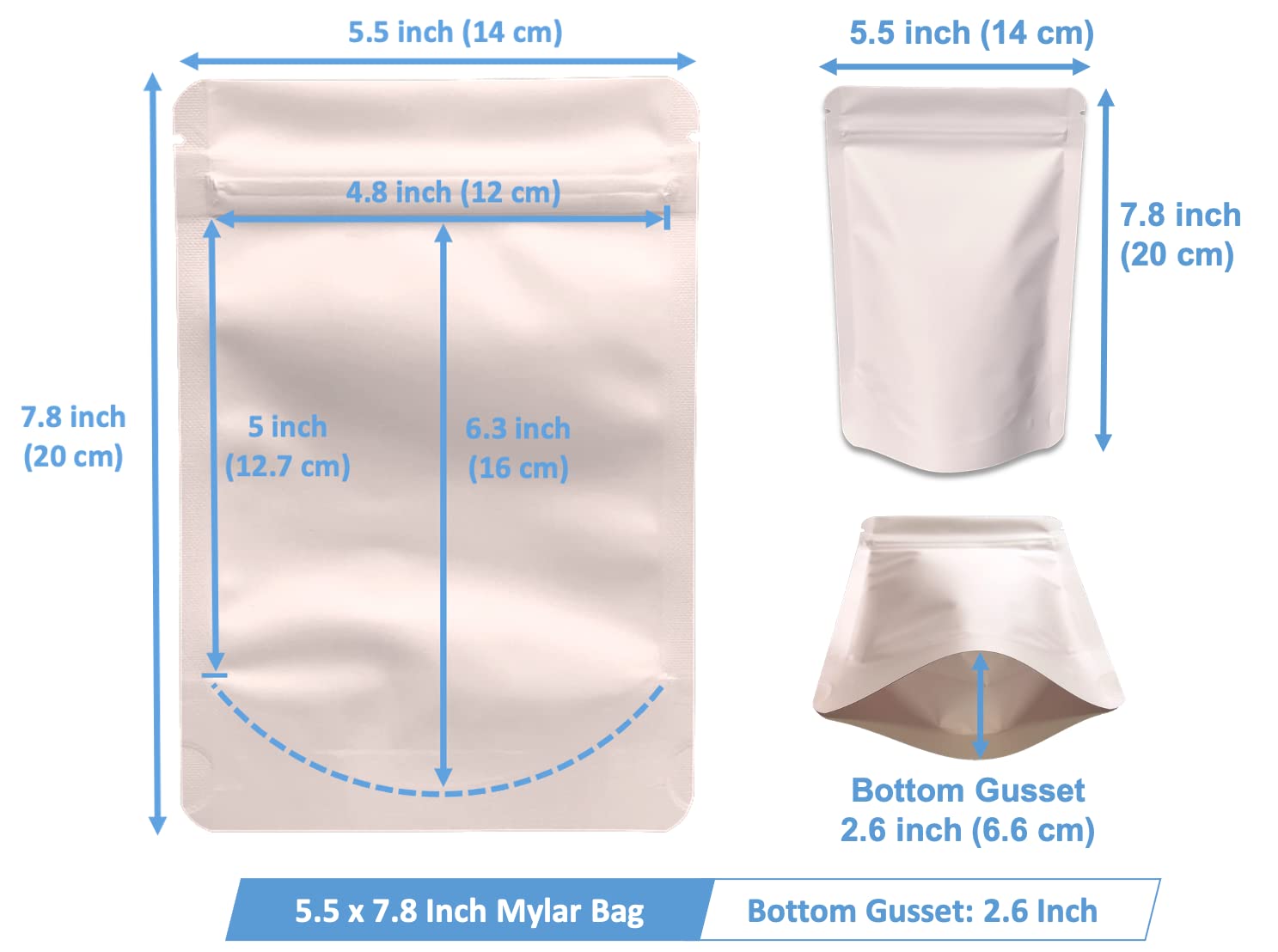 100 Pack Matte Pink Stand Up Bags - 5.5x7.8 Inches Smell Proof Resealable Mylar Bags for Food Storage, Coffee, Tea, Snacks & Herbs | Airtight Foil Packaging | Light Pink Matte Finish | Perfect for Kitchen, Pantry & Travel Organization