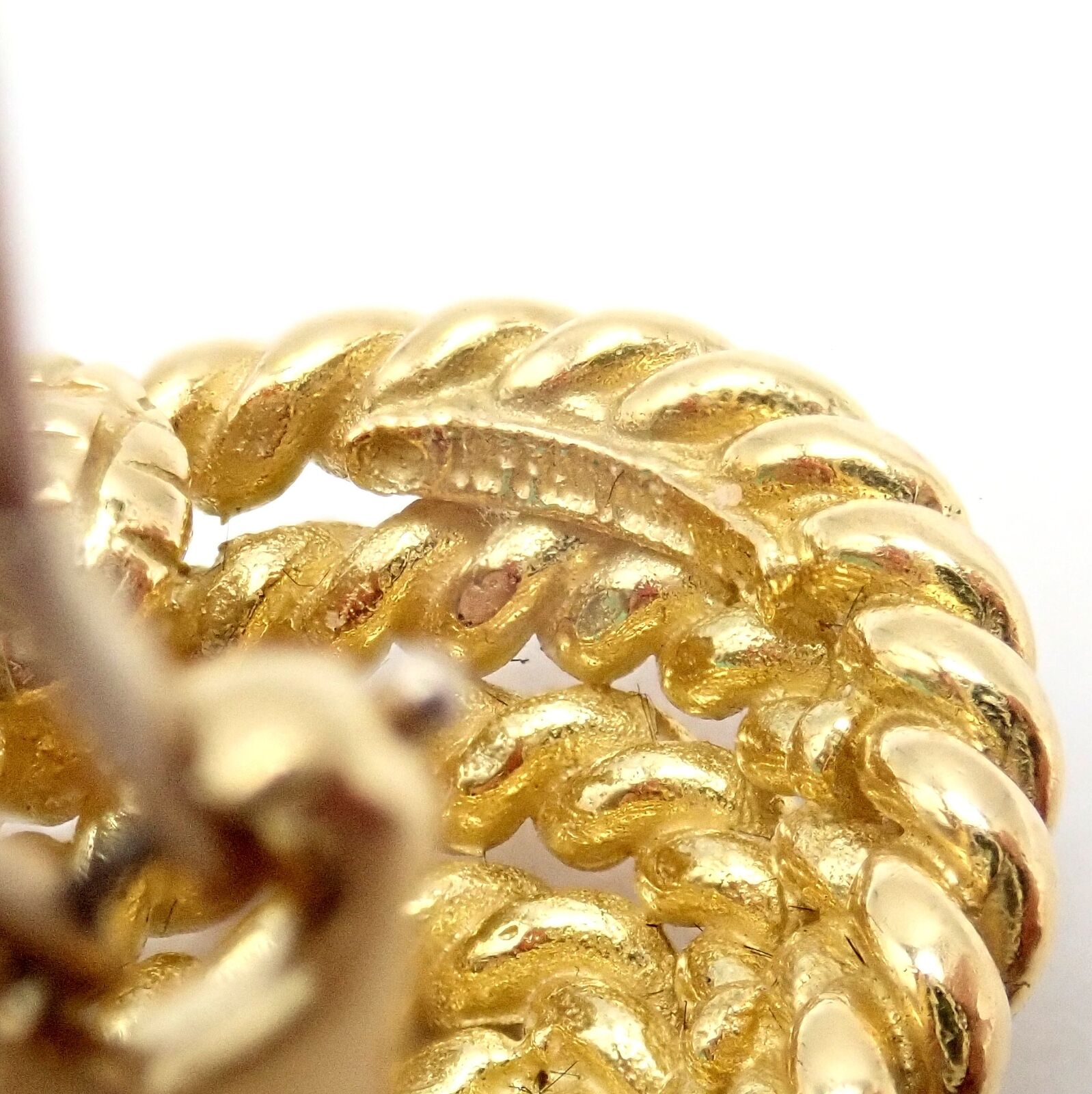 Authentic Vintage Tiffany & Co 18k Yellow Gold Large Coiled Rope Earrings - Luxury Jewelry for Women, Perfect for Weddings, Parties & Special Occasions