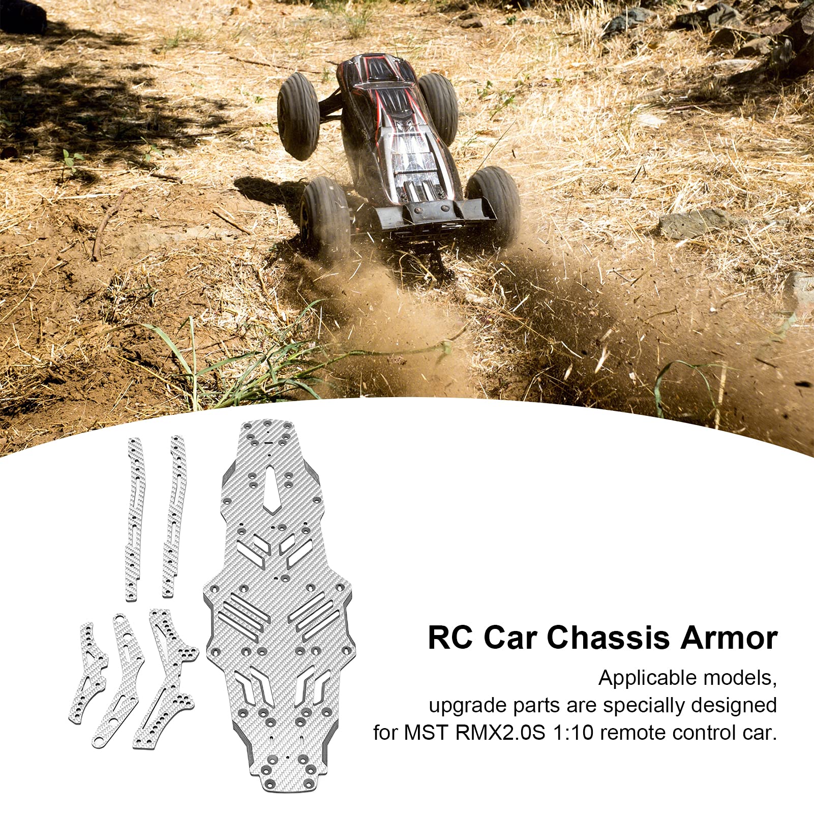 Carbon Fiber RC Drift Racing Chassis for MST RMX2.0S 1:10 Scale Remote Control Car - Lightweight Upgrade Accessory for Competitive Drifting and High-Speed Racing Performance