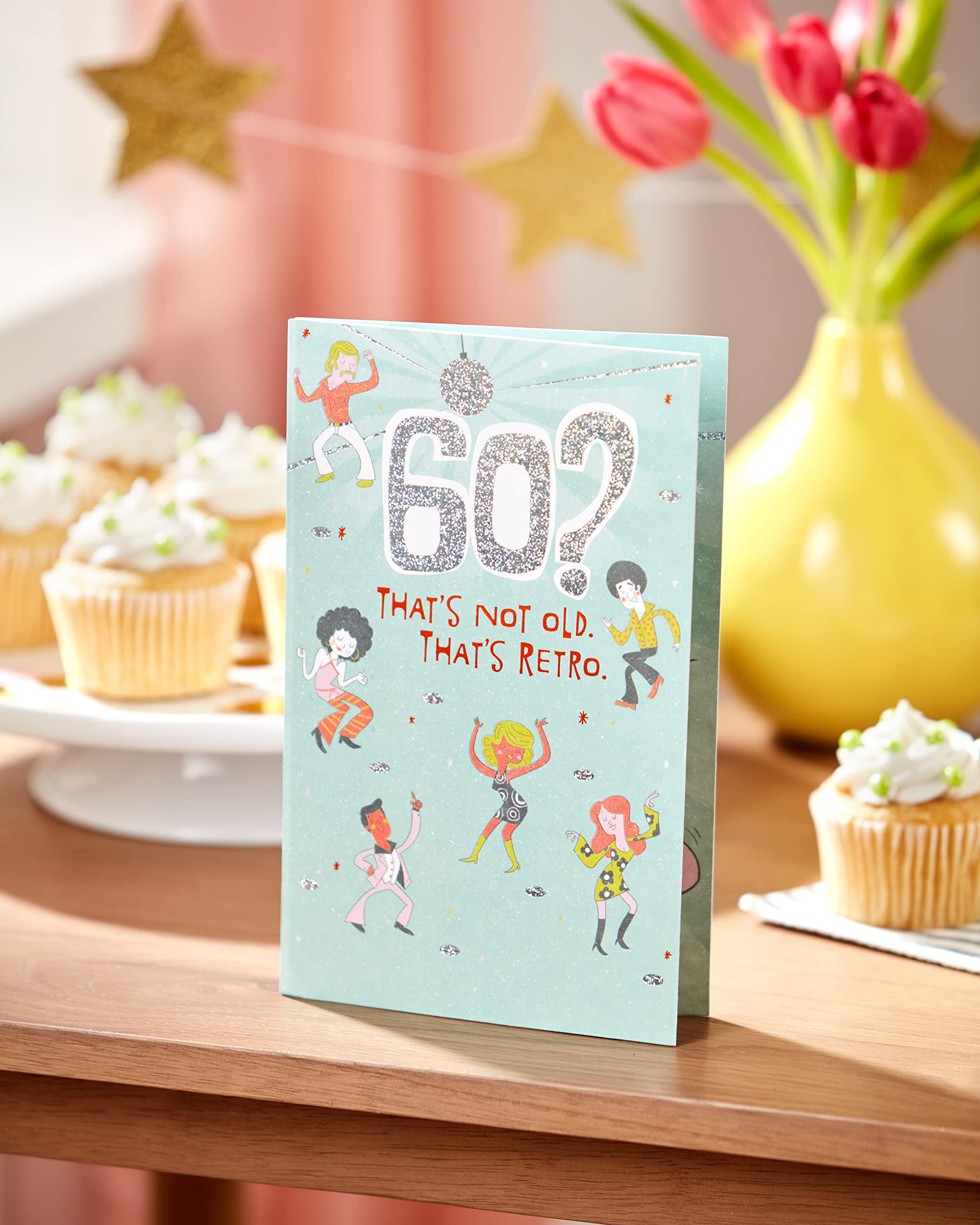 American Greetings 60th Birthday Card - Vintage Retro Design for Milestone Celebrations | Perfect for Parties, Gifts & Special Occasions