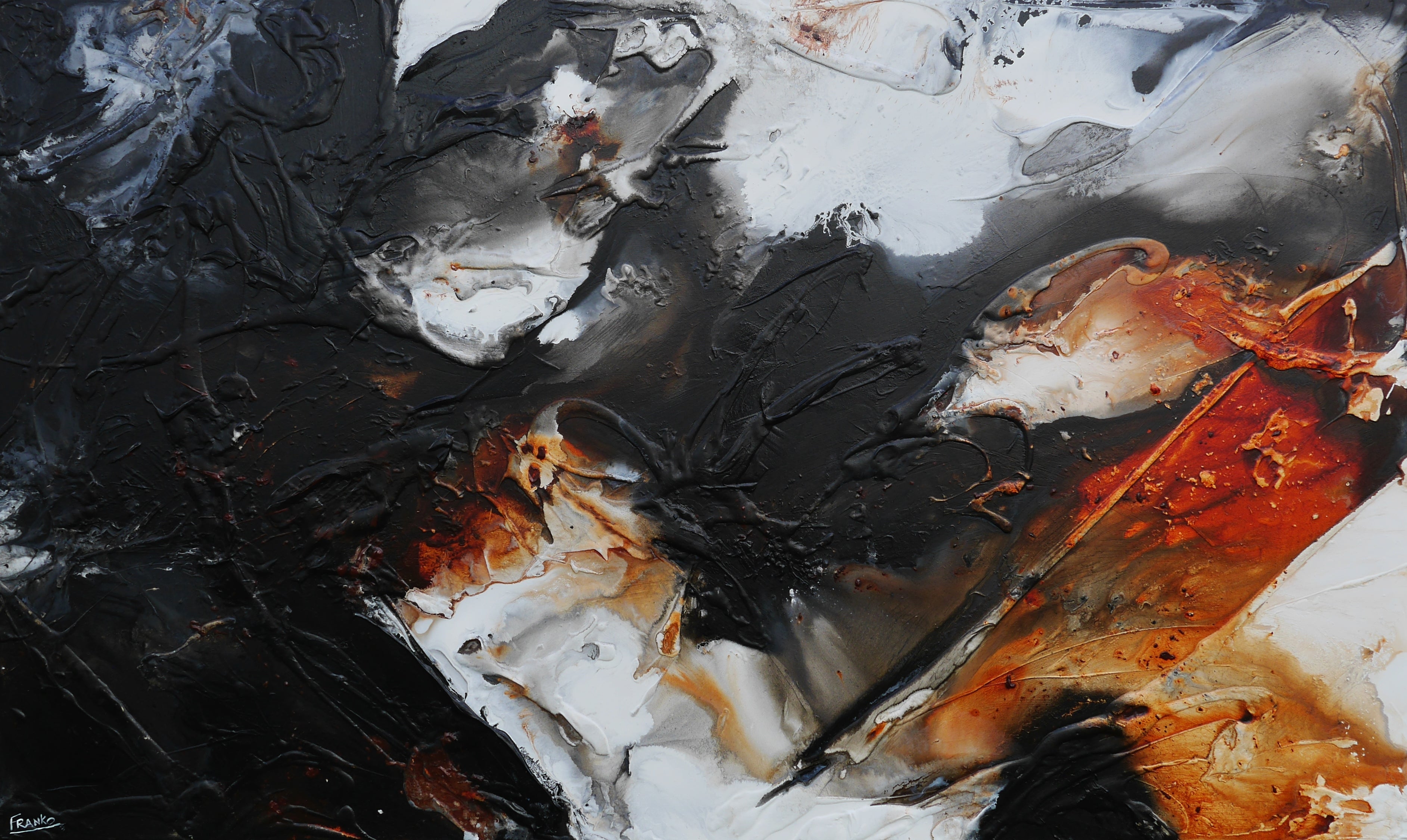 Large Rust Textured Abstract Painting - 250cm x 150cm Organic Oxide Canvas Art for Modern Living Room & Office Wall Decor