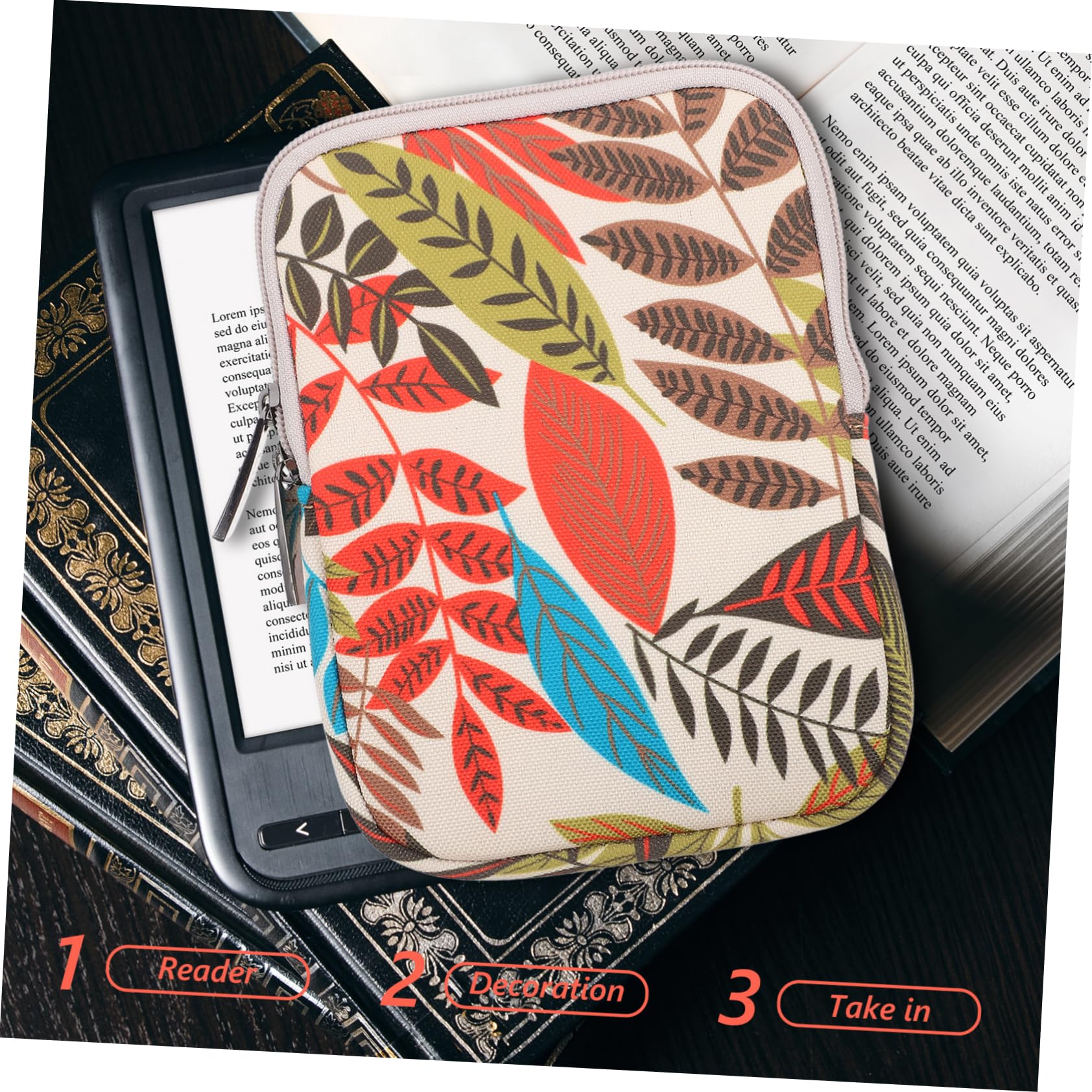 4pcs E-Book Sleeve Case - Protective Flannel Cover for Kindle & E-Readers - Perfect for Travel & Reading