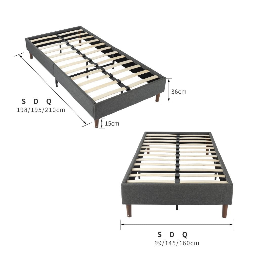 Alexandra Double Bed Frame with Velvet Upholstery in Blue - Elegant and Comfortable Bed Base for Master Bedroom or Guest Room