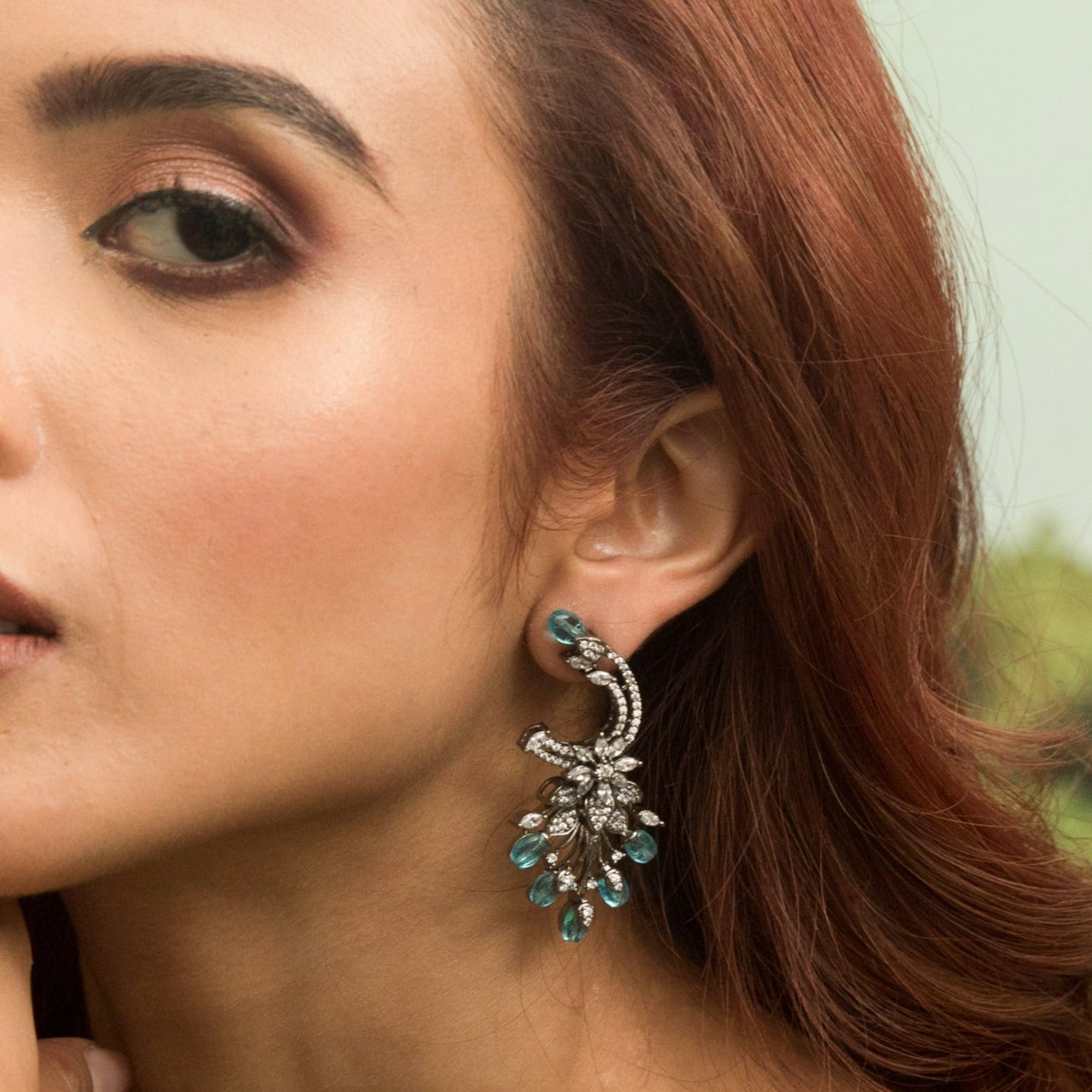 Floral Bloom Cubic Zirconia Drop Earrings for Women - Elegant Dangle Earrings for Wedding, Party & Evening Wear