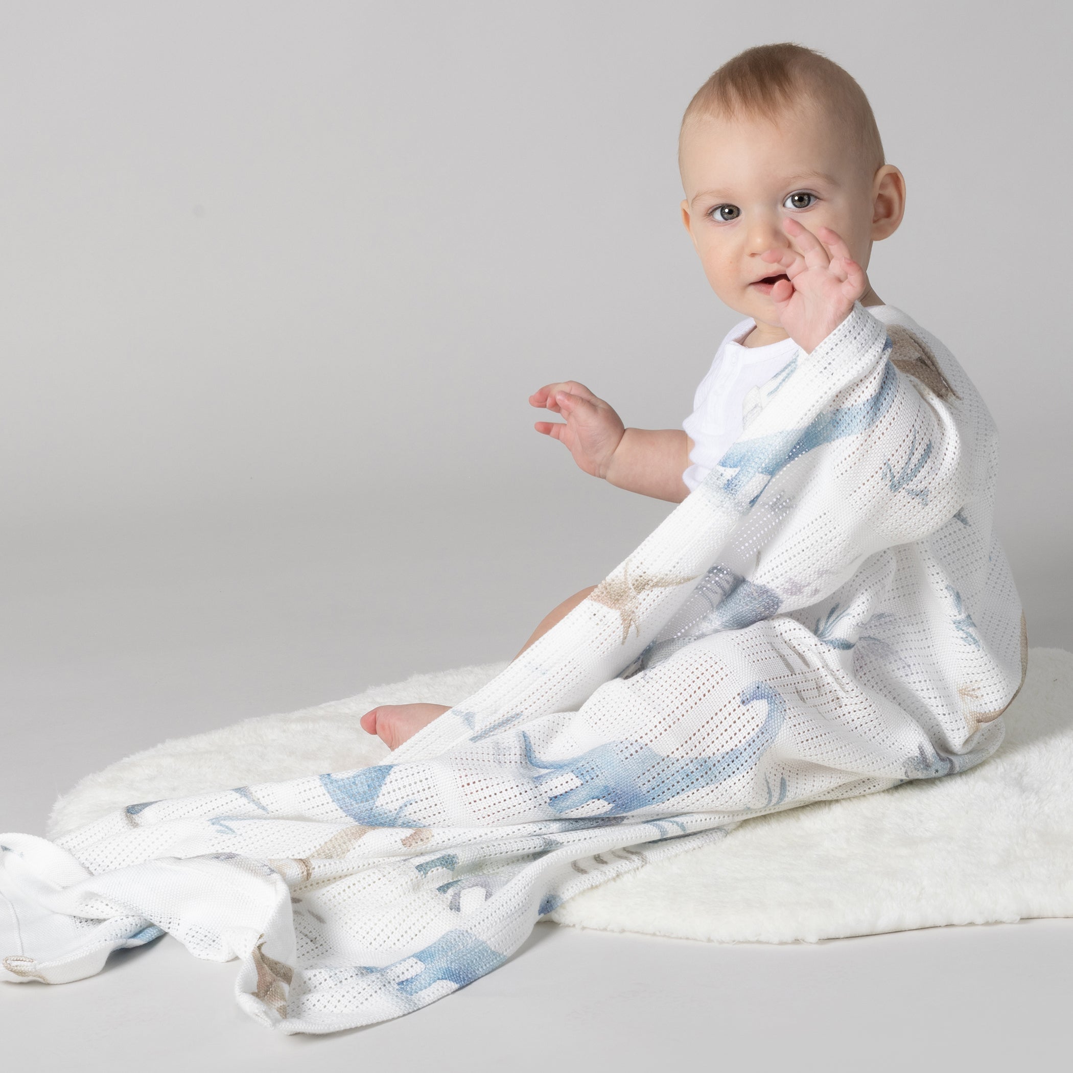 Jurassic Bamboo Cellular Blanket - Soft & Breathable Baby Swaddle Blanket for Newborns & Toddlers - Perfect for Nursery, Stroller & Travel
