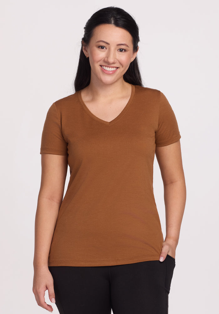Junie Tee Sahara Dust - Women's Casual Short Sleeve T-Shirt | Soft Cotton Comfort | Perfect for Everyday Wear, Weekend Outings & Travel