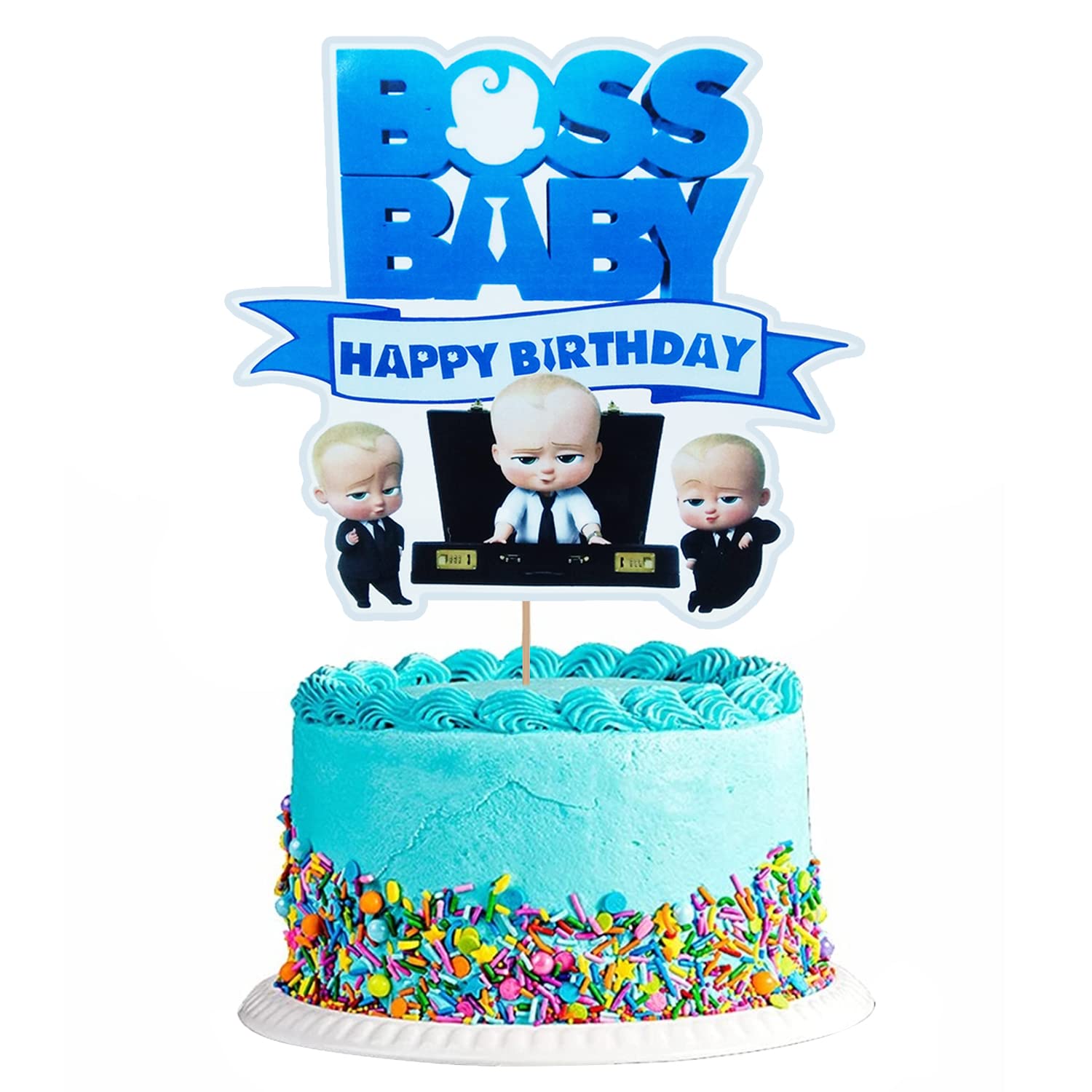 Boss Baby Birthday Cake Topper - Premium 1-Piece Cake Decoration for Baby Boss Theme Parties | Perfect for Birthday Cakes, Cupcakes & Dessert Tables | Baby Shower & First Birthday Party Decor
