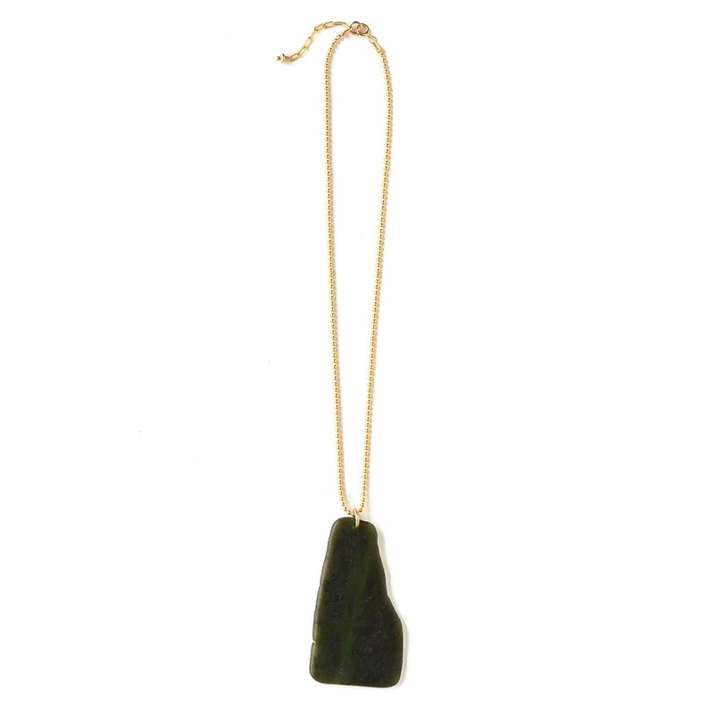 01 Ururangi Necklace - 14k Rolled Gold Pounamu Pendant by Charlotte Penman | Maori Inspired Jewelry for Women, Gift for Her, Spiritual Protection & Everyday Elegance