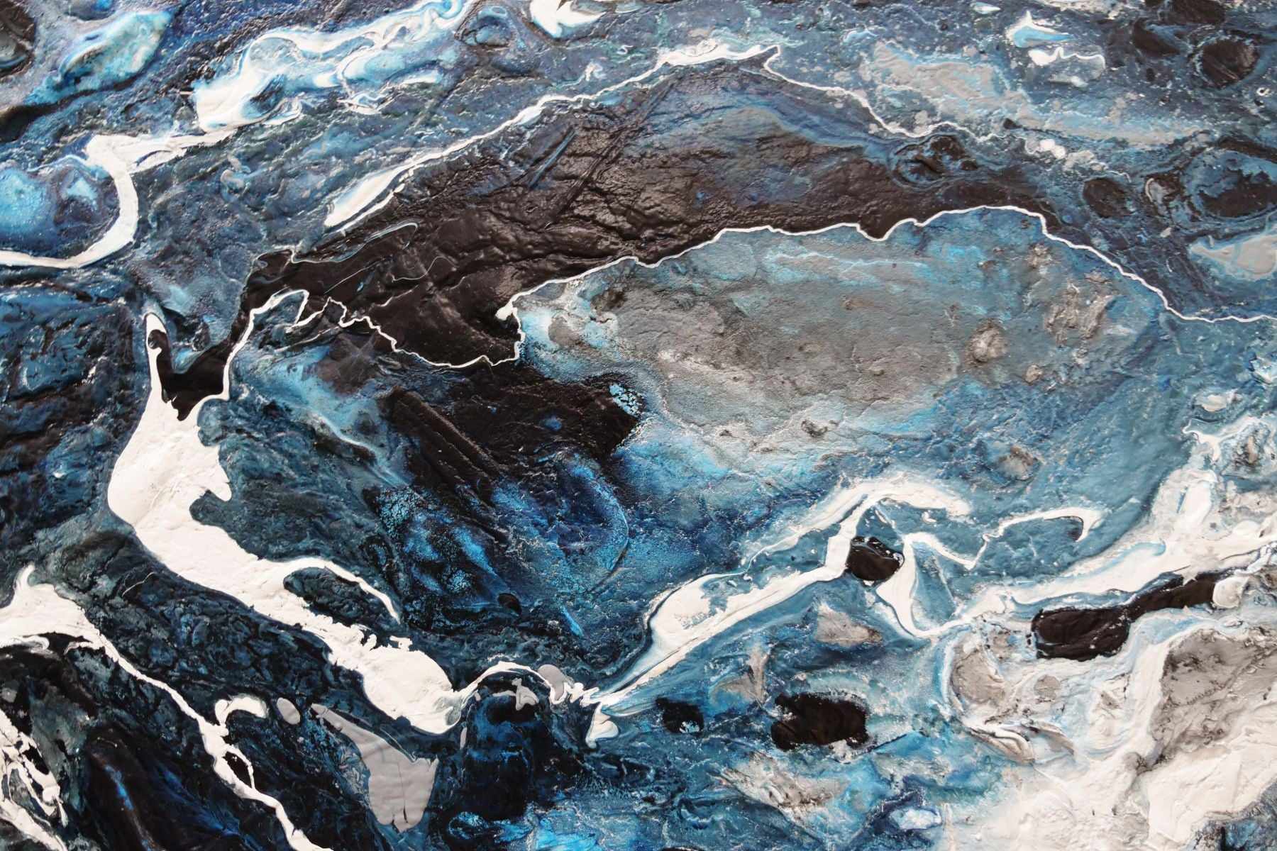 Slate and Ocean 160cm x 100cm Grey Blue Textured Abstract Canvas Wall Art - Perfect for Living Room, Bedroom or Office Decor