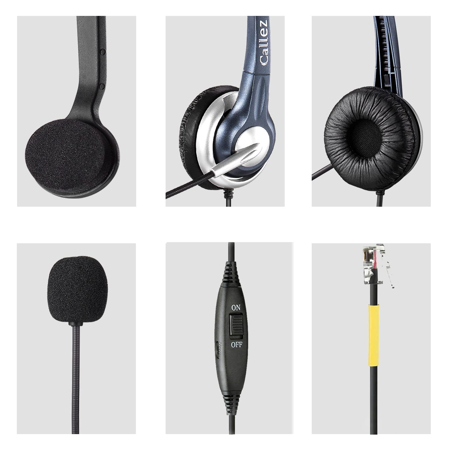 RJ9 Office Phone Headset with Noise Cancelling Microphone - Compatible with Yealink T46S/T42S/T48S, Avaya 1608/9608, Cisco & More - Perfect for Call Centers & Remote Work