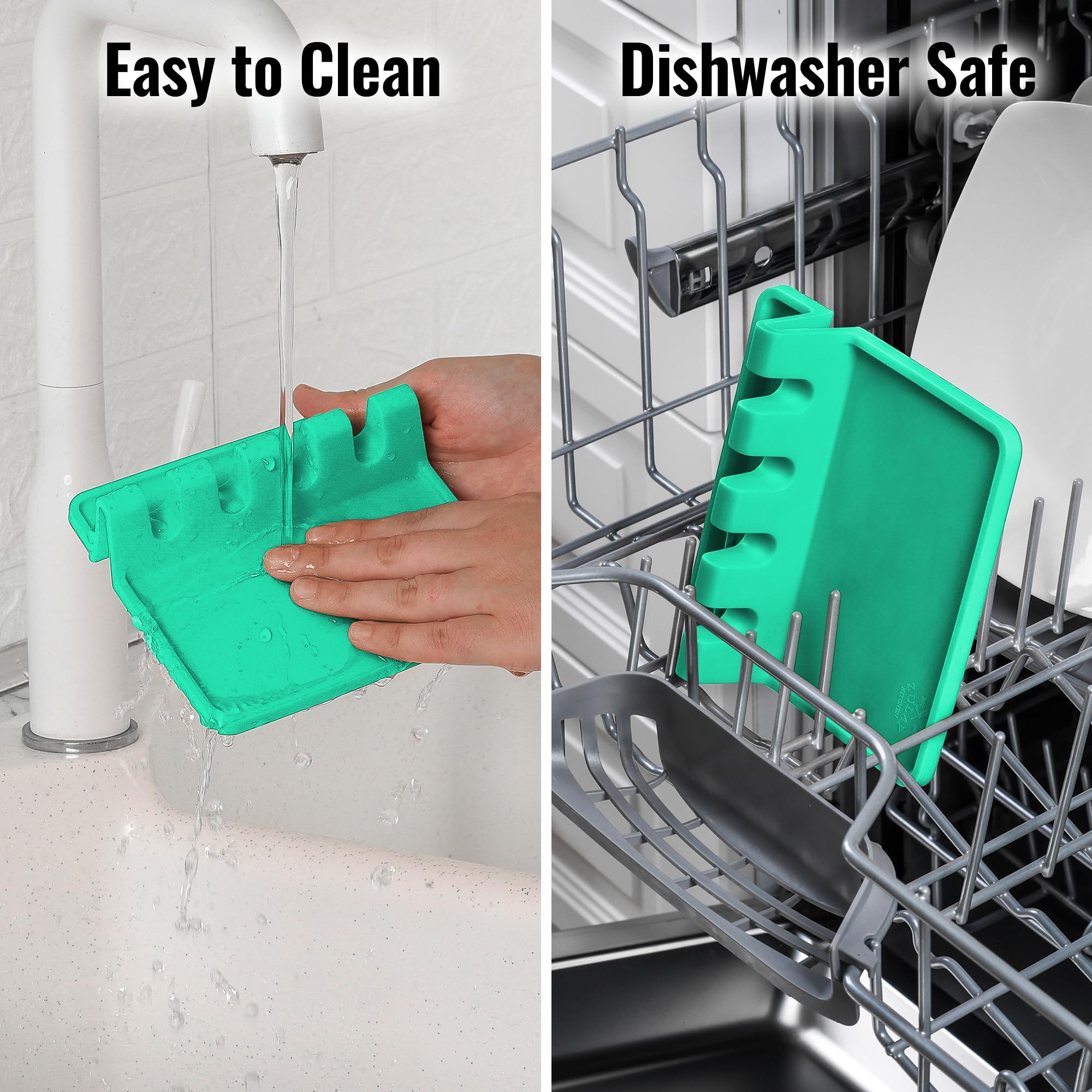 Zulay Silicone Utensil Rest - Heat-Resistant Spoon Holder for Stove Top - BPA-Free Kitchen Organizer for Cooking
