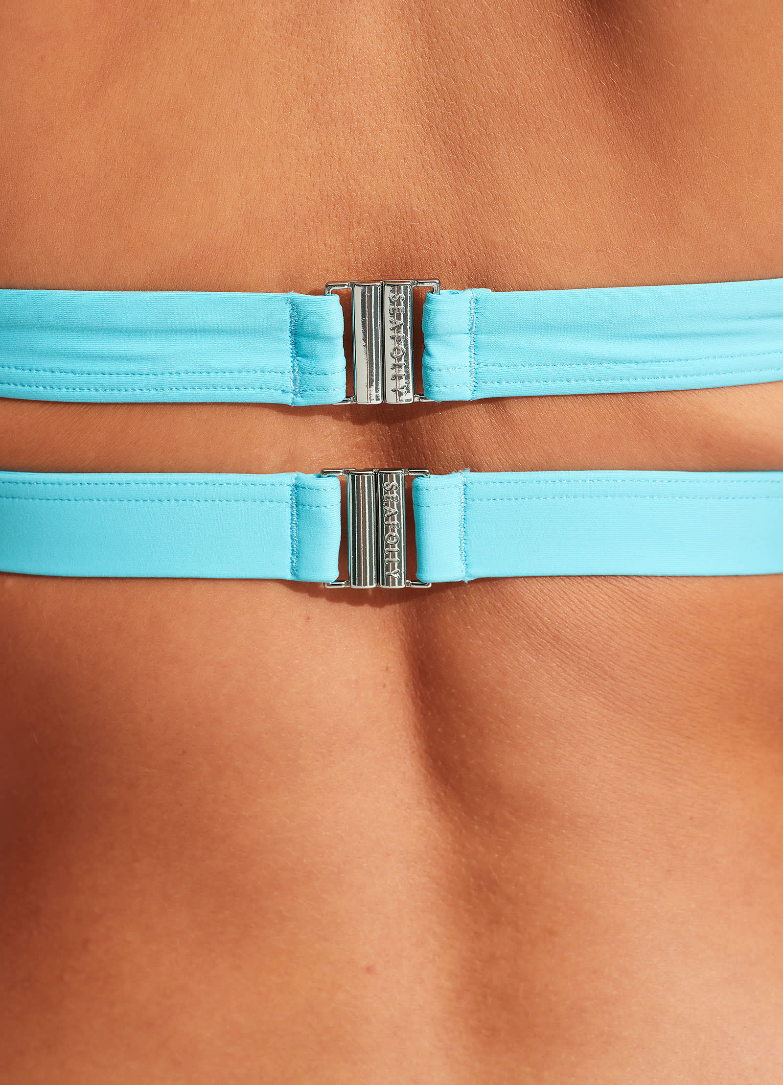 Seafolly Collective Halter Bra Top - Aquamarine Blue Swimwear for Women | Beach Vacation & Poolside Fashion