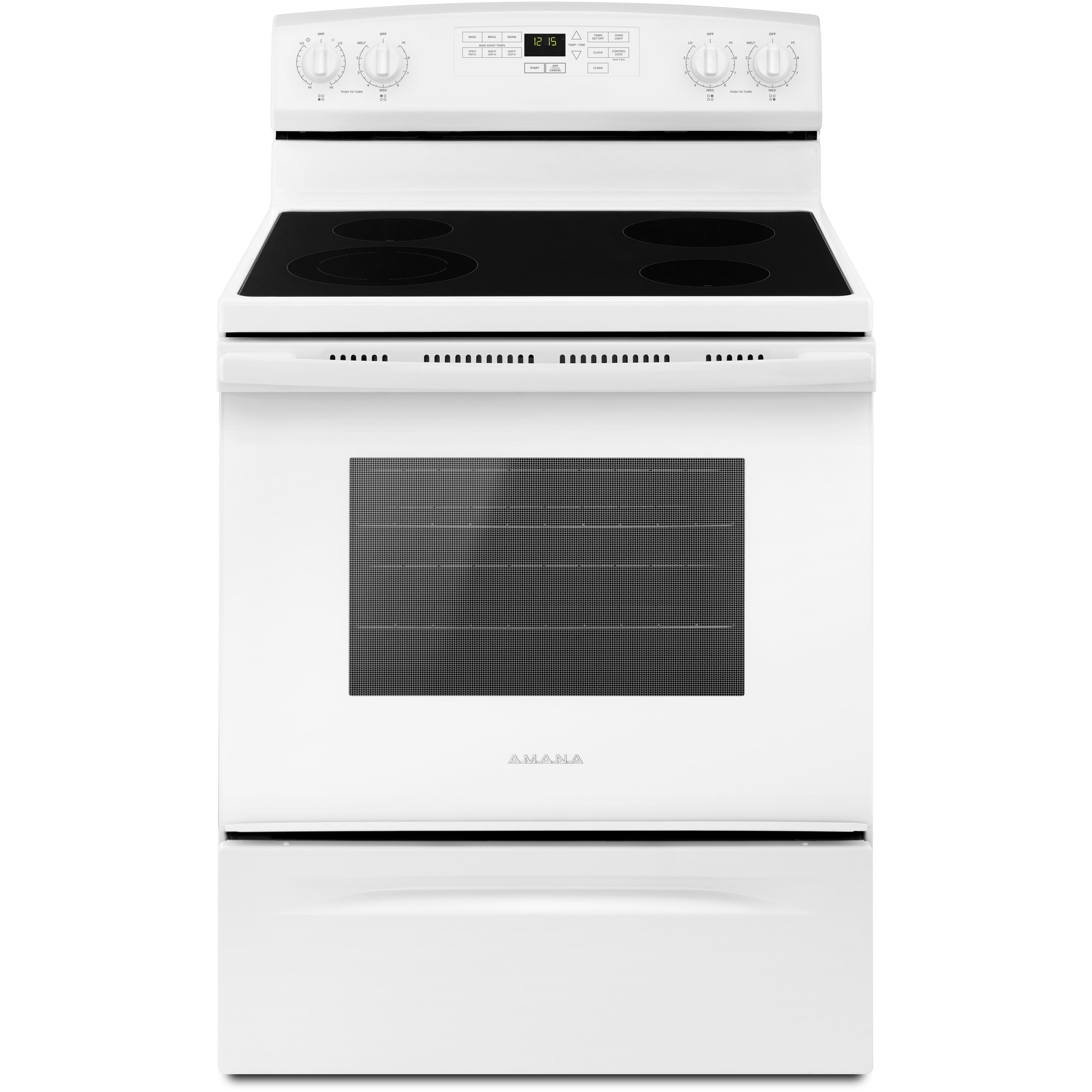 Amana 30 Inch Freestanding Electric Range YAER6603SFW - Stainless Steel Oven with Convection Bake for Home Kitchen Cooking