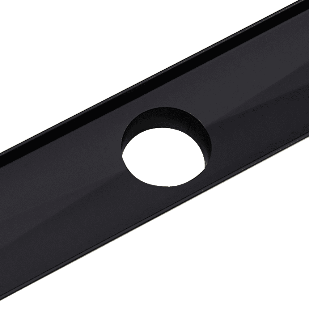 1200mm Black Tile Insert Shower Drain Grate with Center Outlet - Heavy Duty Floor Waste for Bathroom, Wet Room & Shower Enclosure - Anti-Clog Design for Easy Maintenance