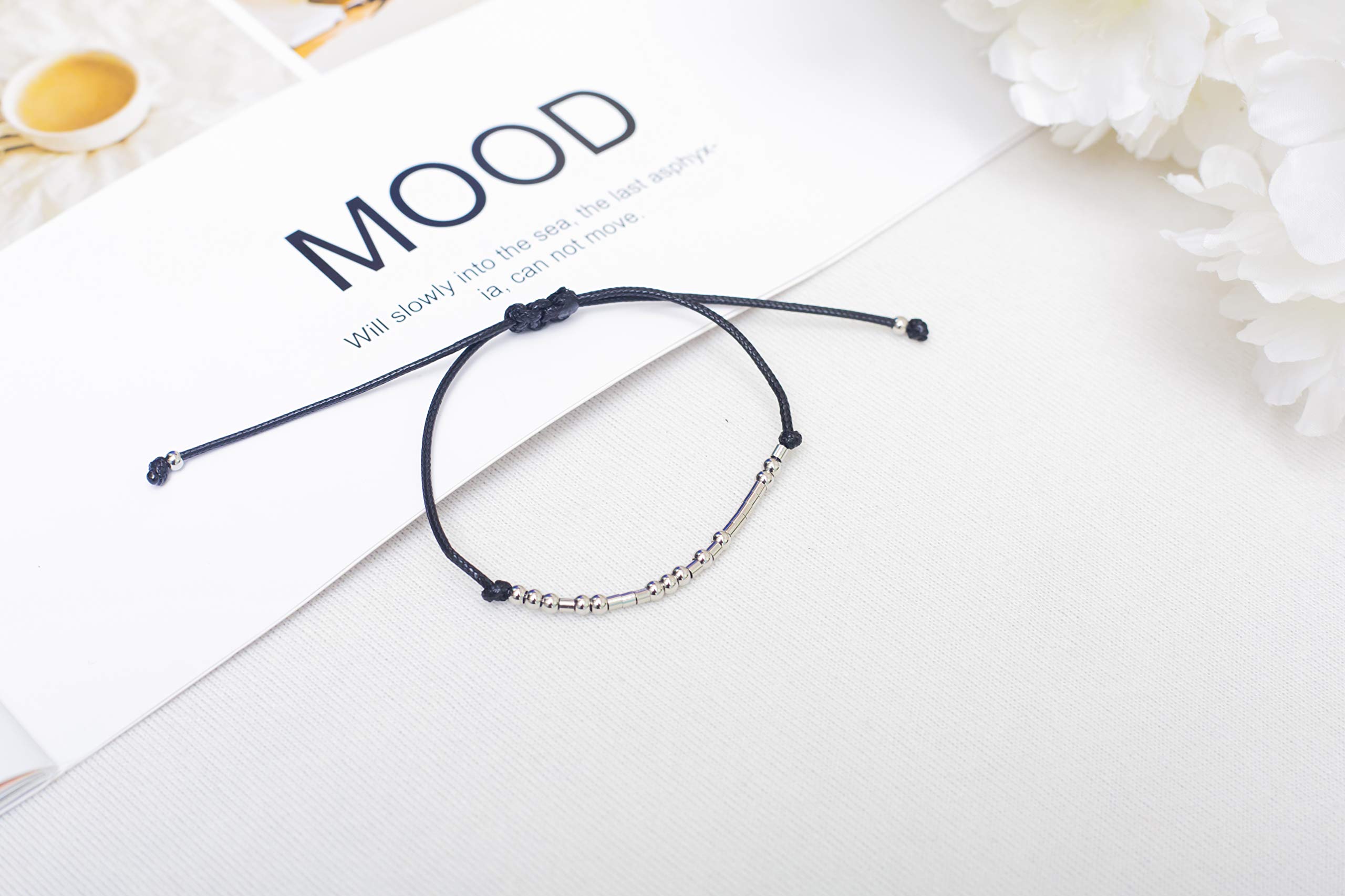 Morse Code Bracelet for Women - Inspirational Jewelry Gift for Her, Best Friend, Birthday, Graduation - Perfect for Daily Wear, Special Occasions & Meaningful Surprises