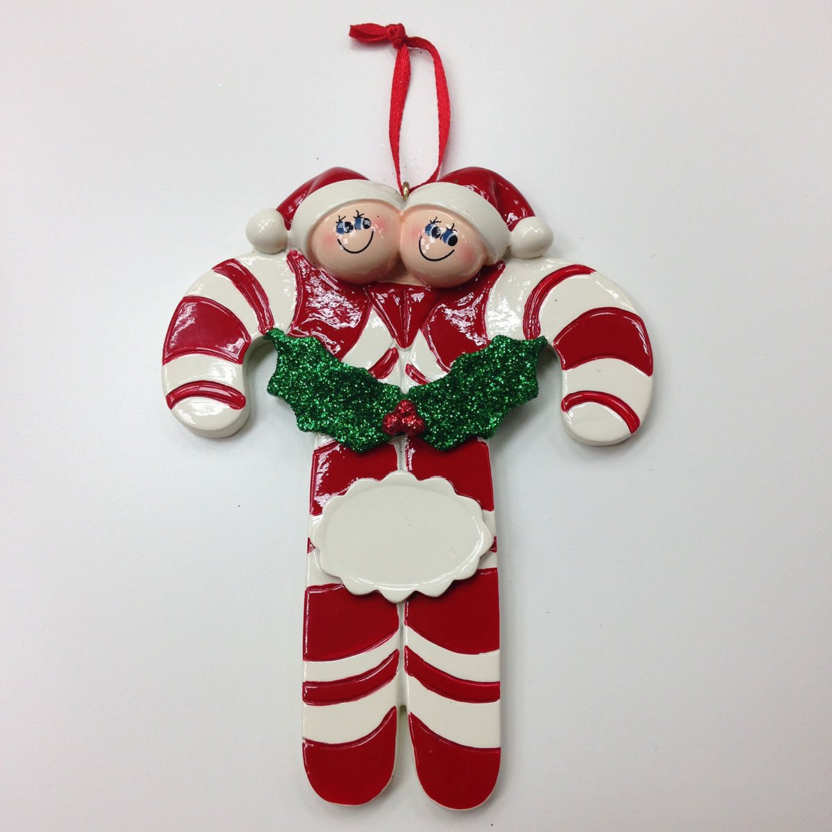 Festive Candy Cane Family of Two Christmas Ornament - Perfect for Holiday Tree Decorations & Gift Giving