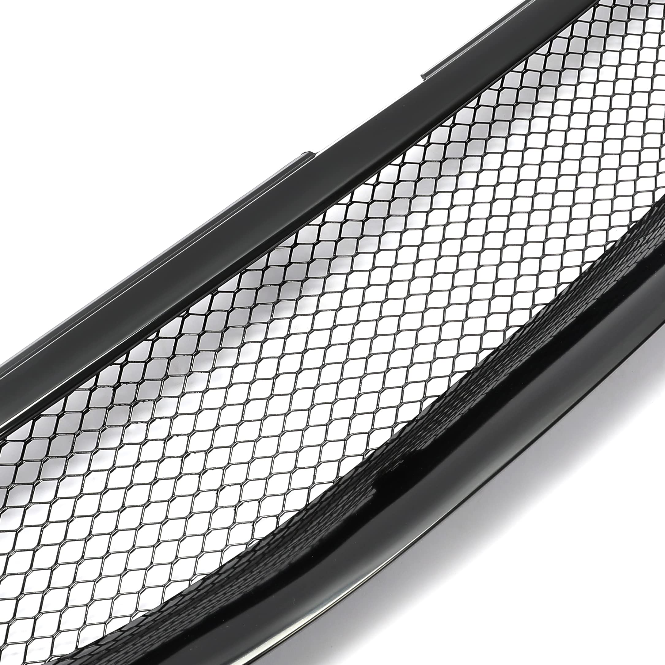 HECASA Black Powder Coated Front Bumper Grill for 2003-2007 Toyota Corolla CE LE S XRS 4-Door | Hood Mesh Grille Replacement | Enhances Vehicle Style & Protection