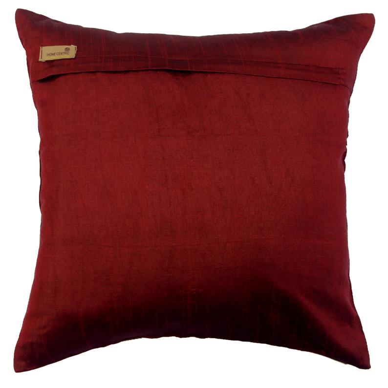 Admirable Red Art Silk Throw Pillow Cover - Elegant Decorative Cushion Case for Sofa, Bed, Living Room & Home Decor