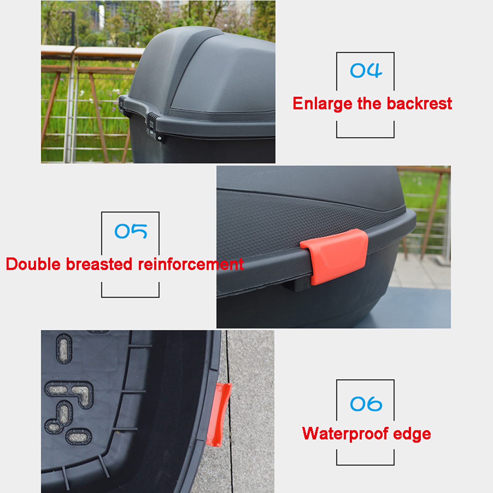 Universal Motorcycle Top Box - Dark Blue Luggage Case for Touring & Commuting