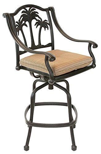 8-Piece Palm Tree Outdoor Patio Set with Swivel Barstools - 30